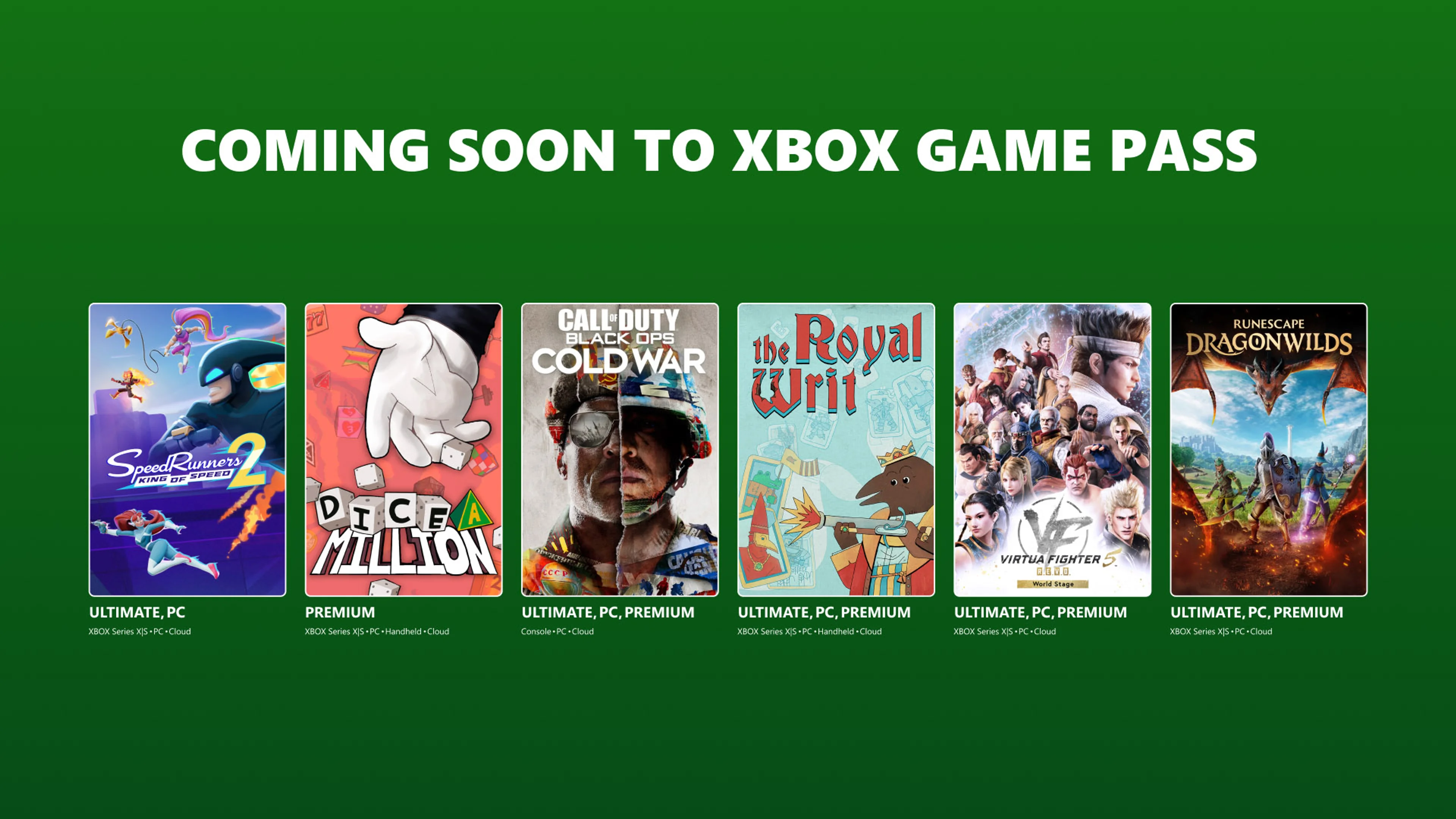 Official Xbox Game Pass September 2026 Wave 1 graphic with six game covers and tier labels.