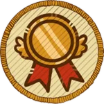 Official Mastery badge with a gold medal