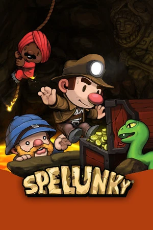 Current official Spelunky portrait cover with the explorer and the native Spelunky title.