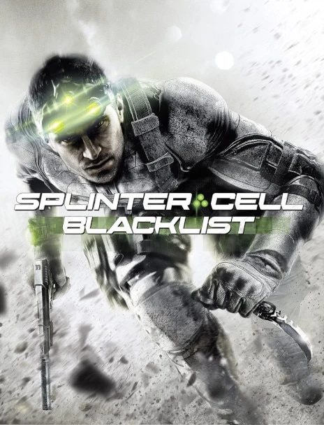 Official Blacklist art featuring Sam Fisher with green night-vision goggles.