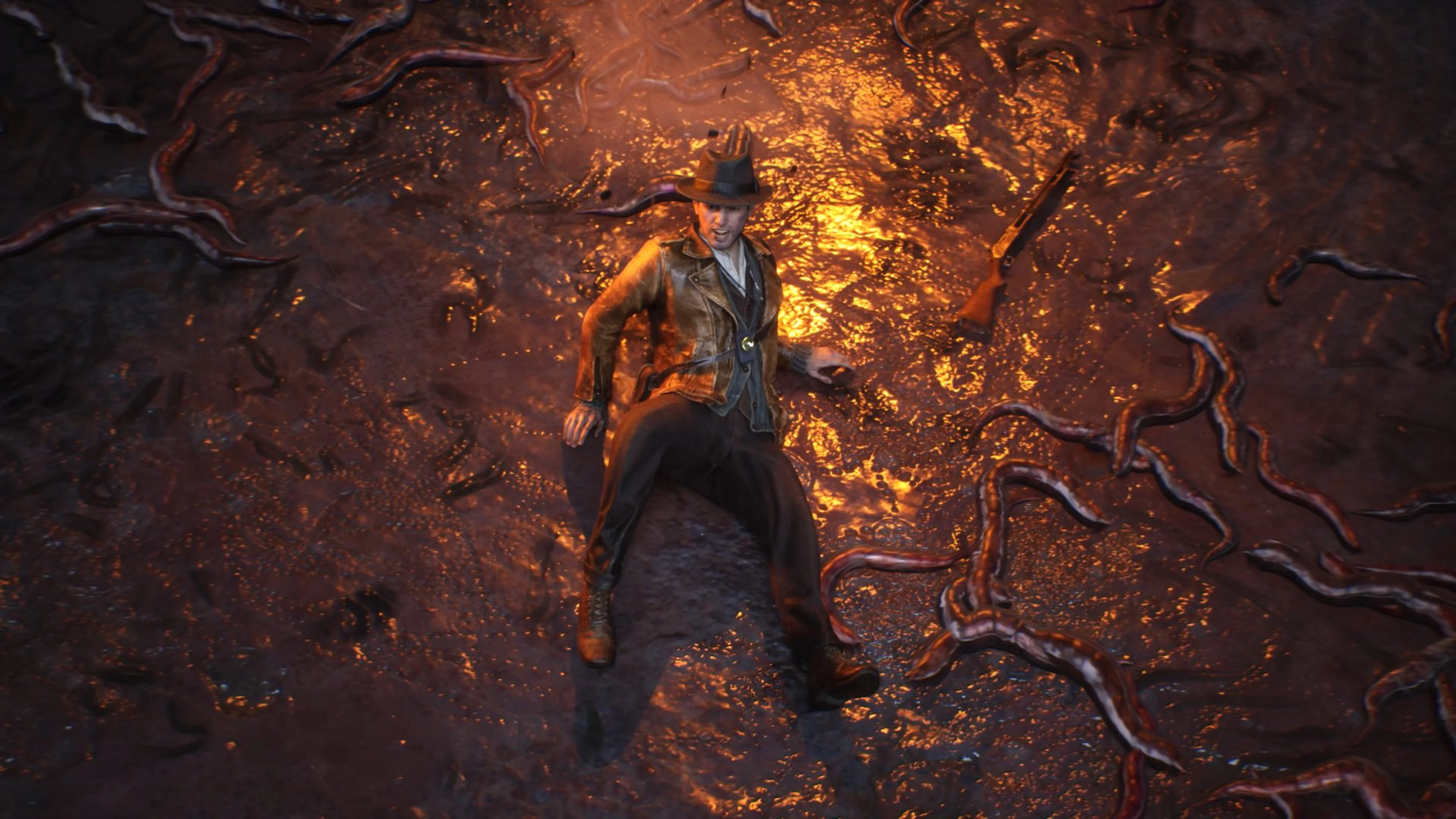Calvin Rafferty tries to escape twisting eldritch tendrils in The Sinking City 2.
