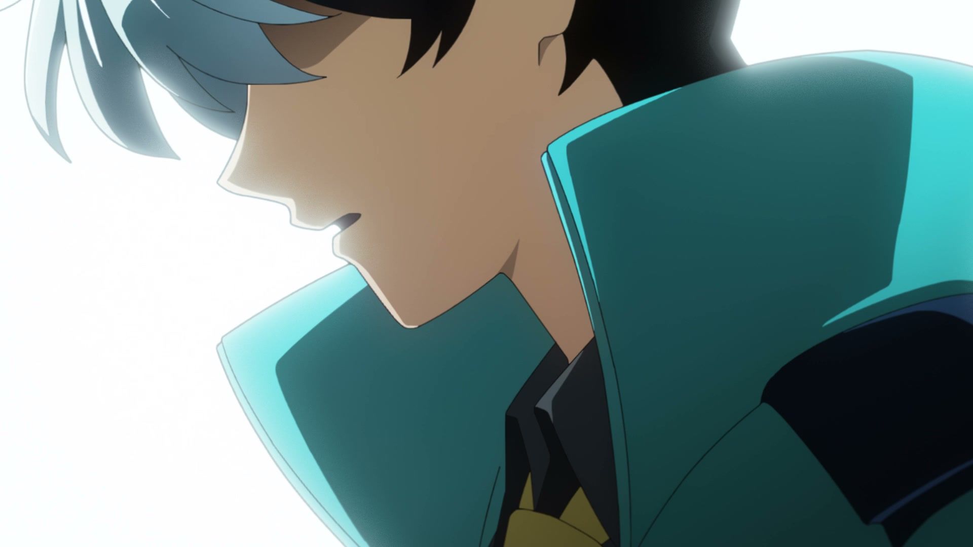 Meguru Chojo in profile in the anime trailer.