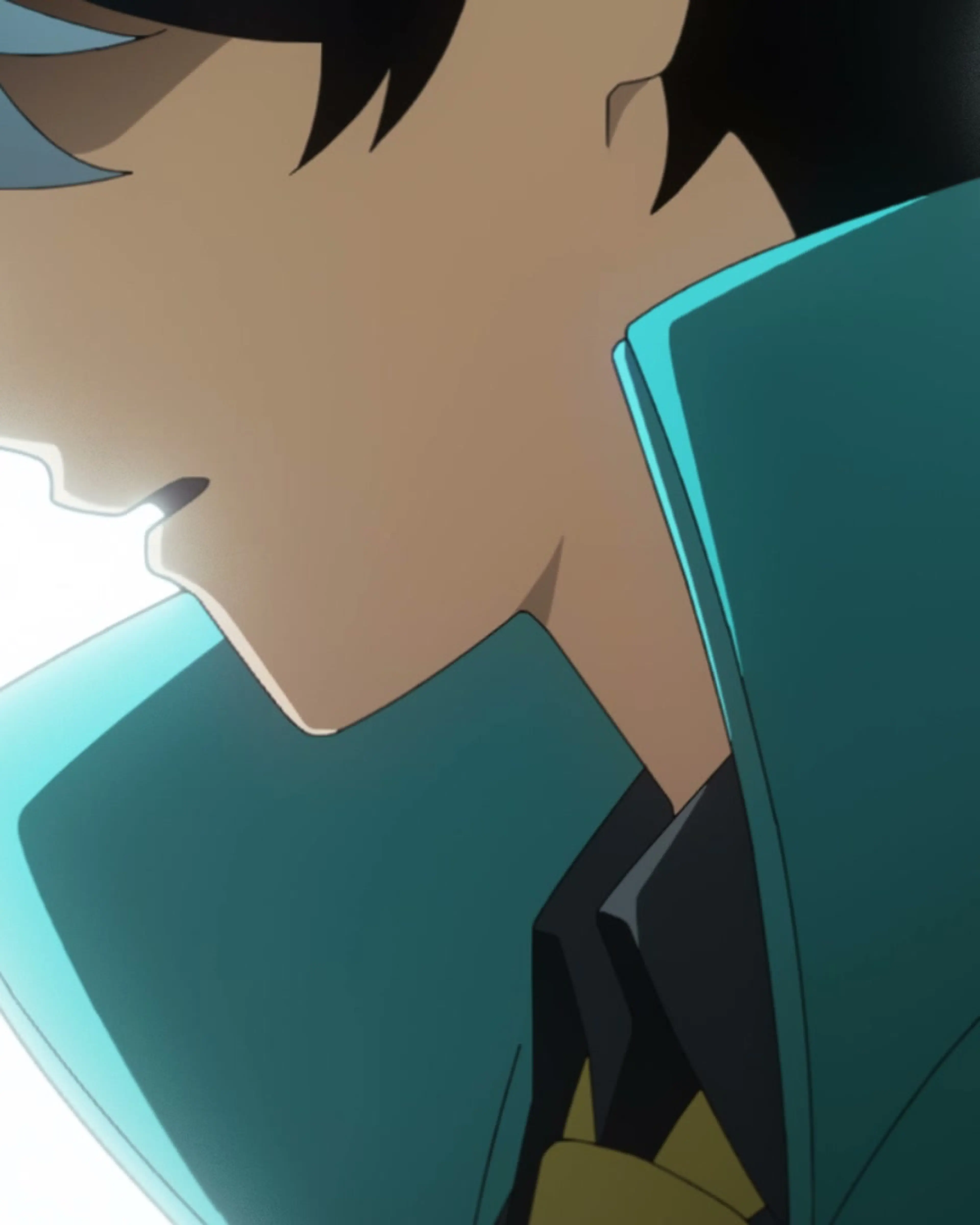 Meguru Chojo in profile in the anime trailer.
