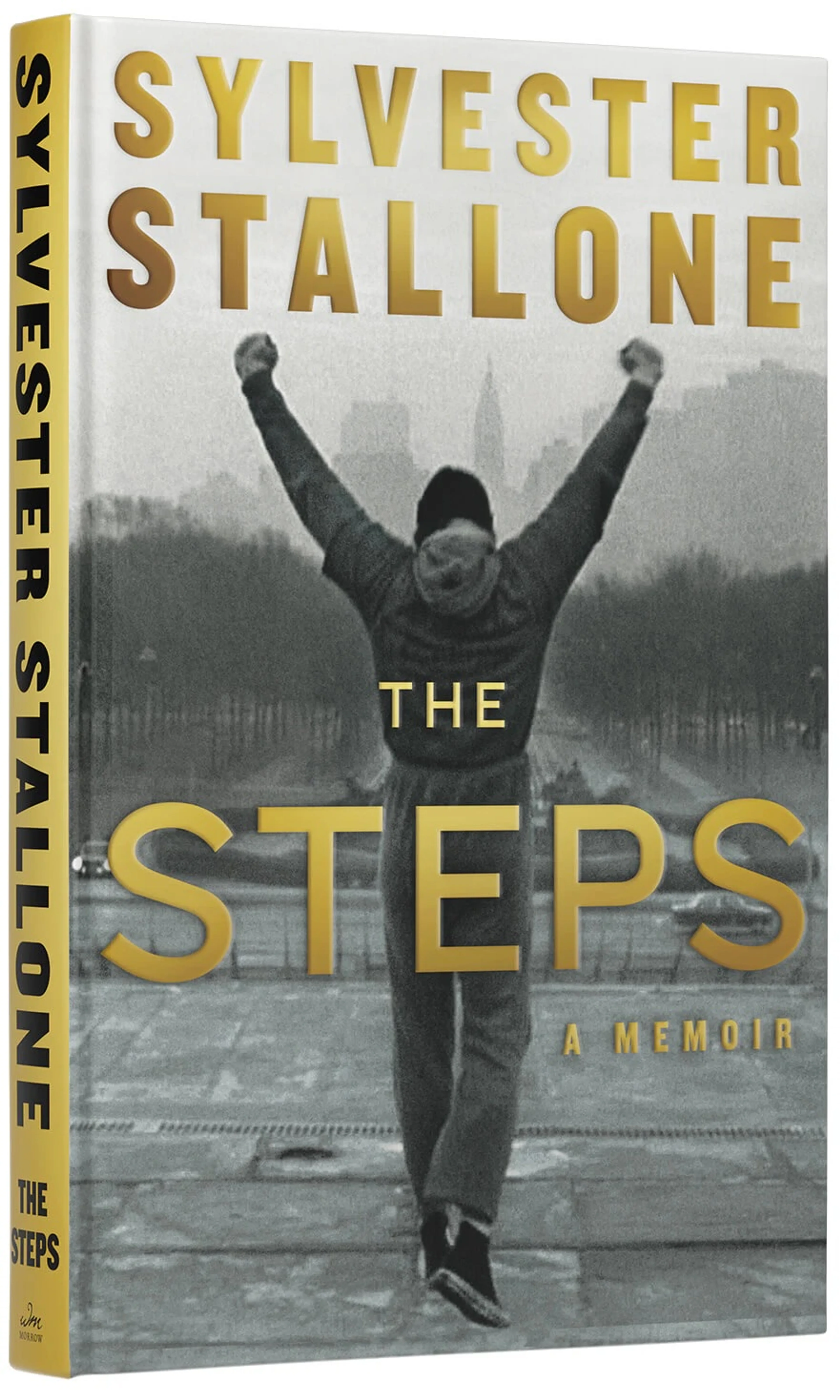 The Steps memoir hardcover shows Rocky raising his arms on the Philadelphia museum steps.