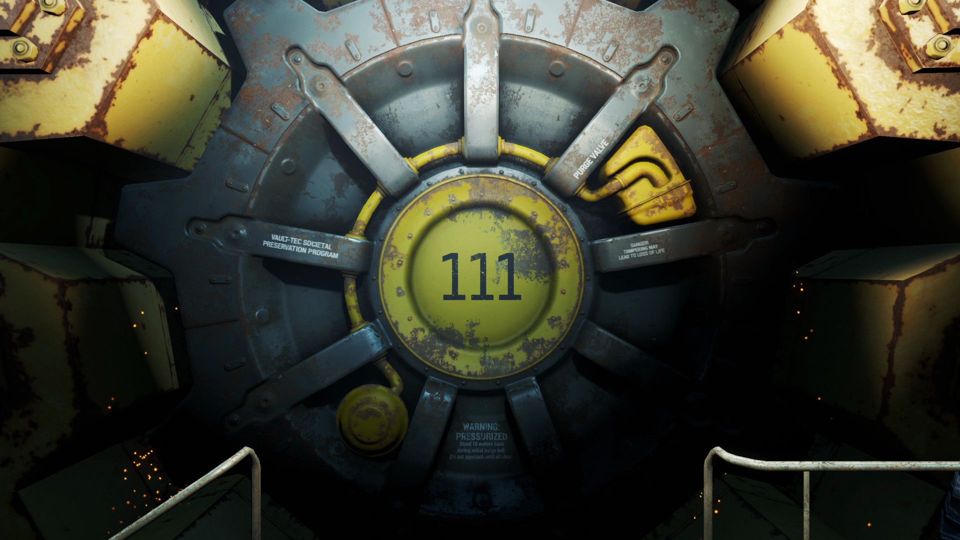 A heavy circular vault door is marked with the number 111.