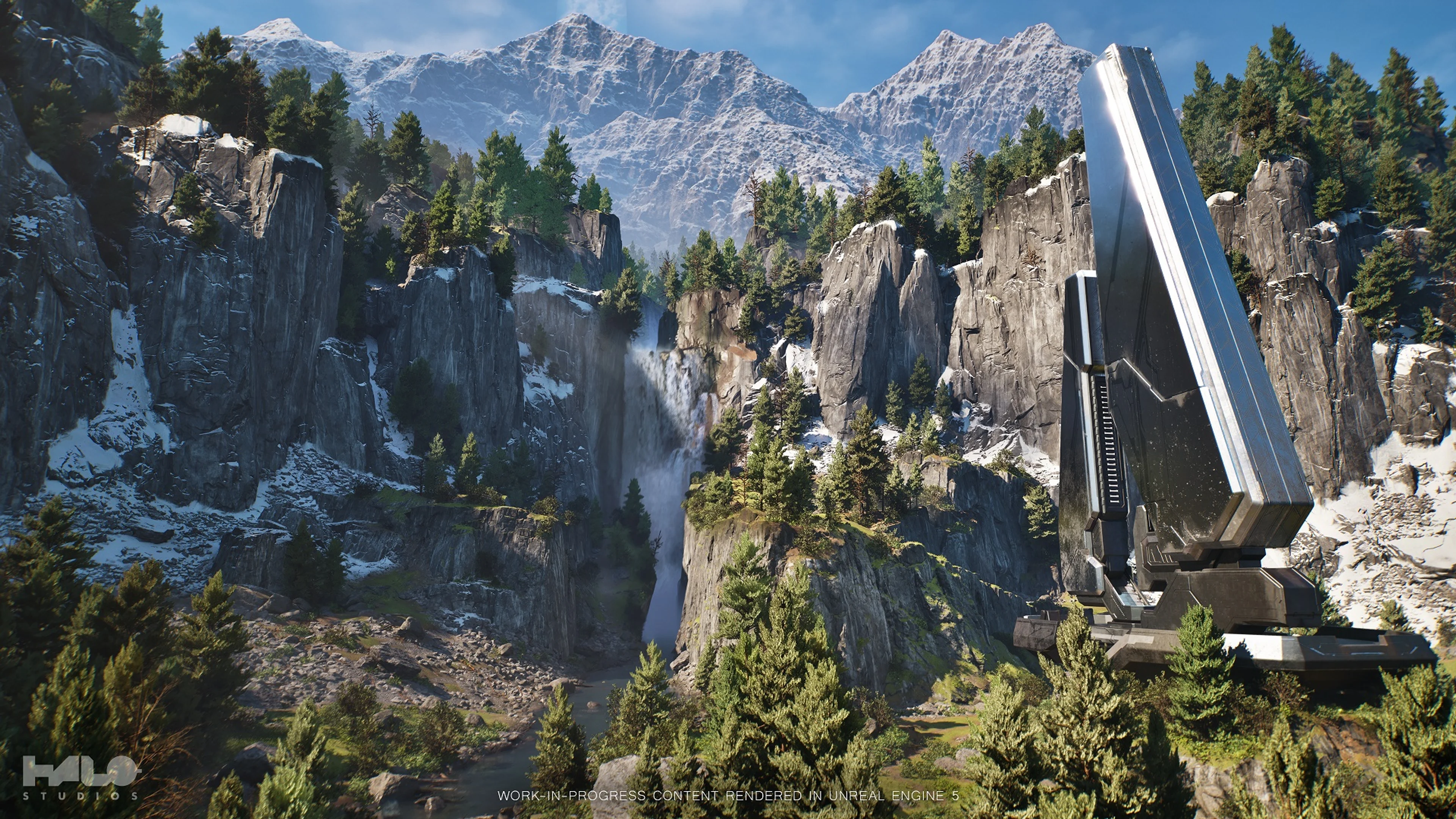A wide alien landscape created by Halo Studios for Project Foundry in Unreal Engine 5.