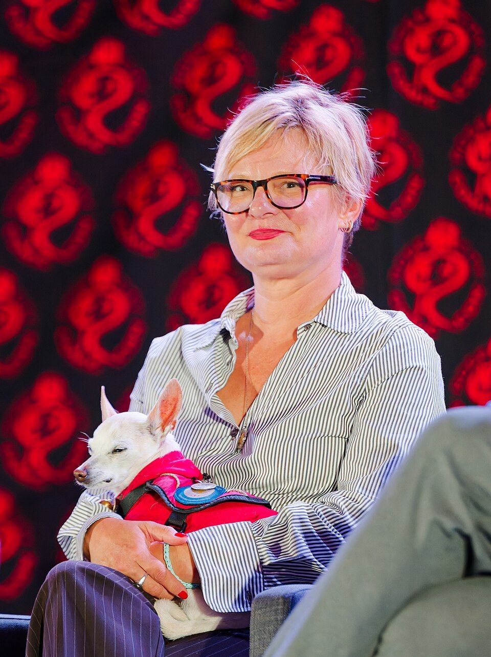 Martha Plimpton on stage at Rose City Comic Con in September 2025.