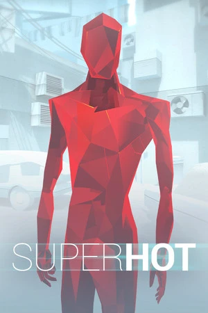 Official original SUPERHOT game cover with a red faceted figure and the native SUPERHOT logo, without VR lettering.