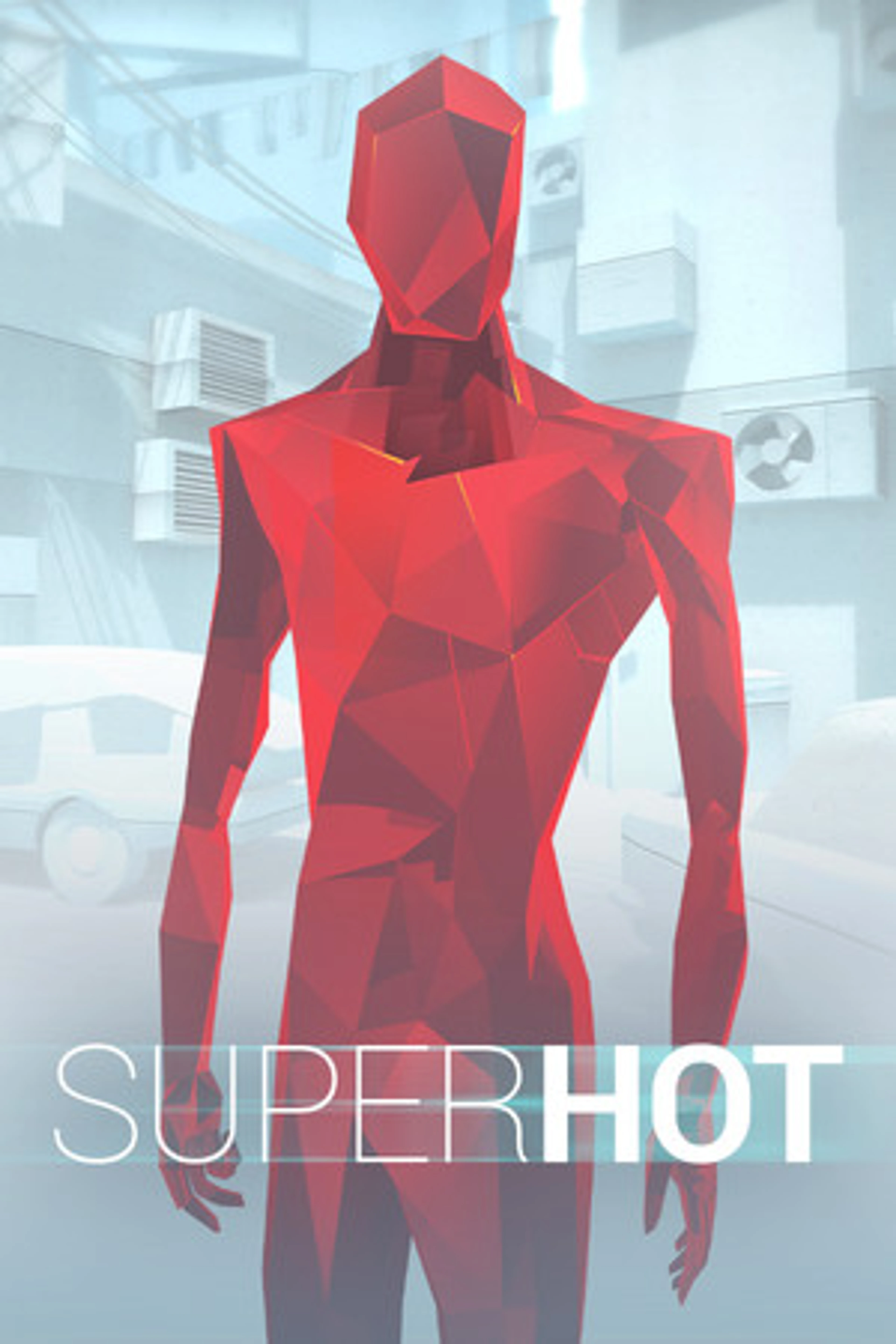 Official original SUPERHOT game cover with a red faceted figure and the native SUPERHOT logo, without VR lettering.