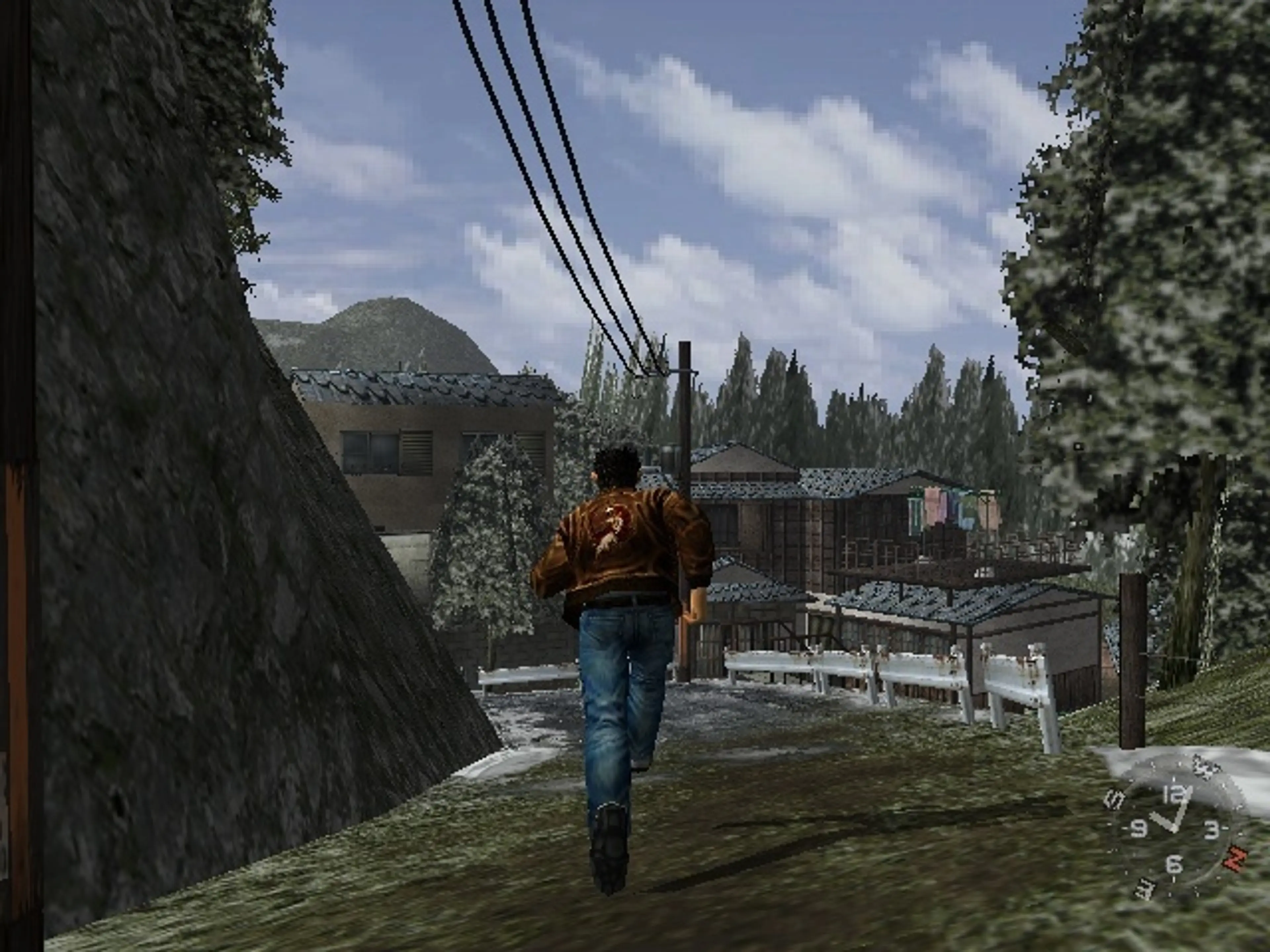 Ryo explores the neighborhood in the original Dreamcast version of Shenmue.