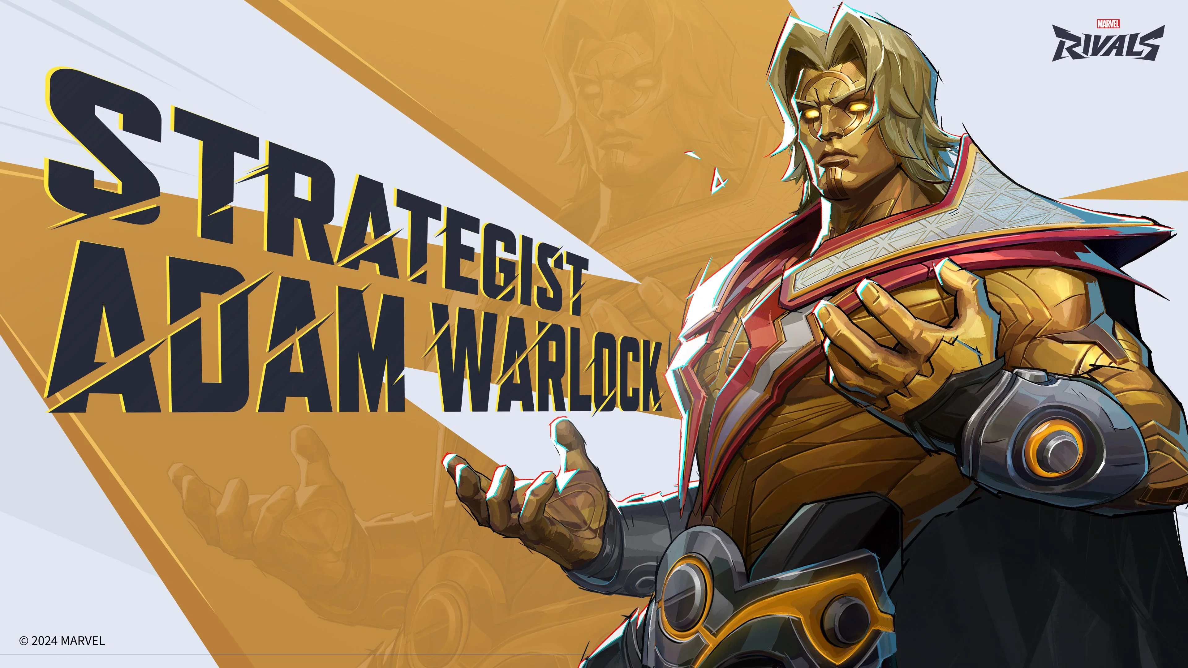 Adam Warlock in official Marvel Rivals character artwork