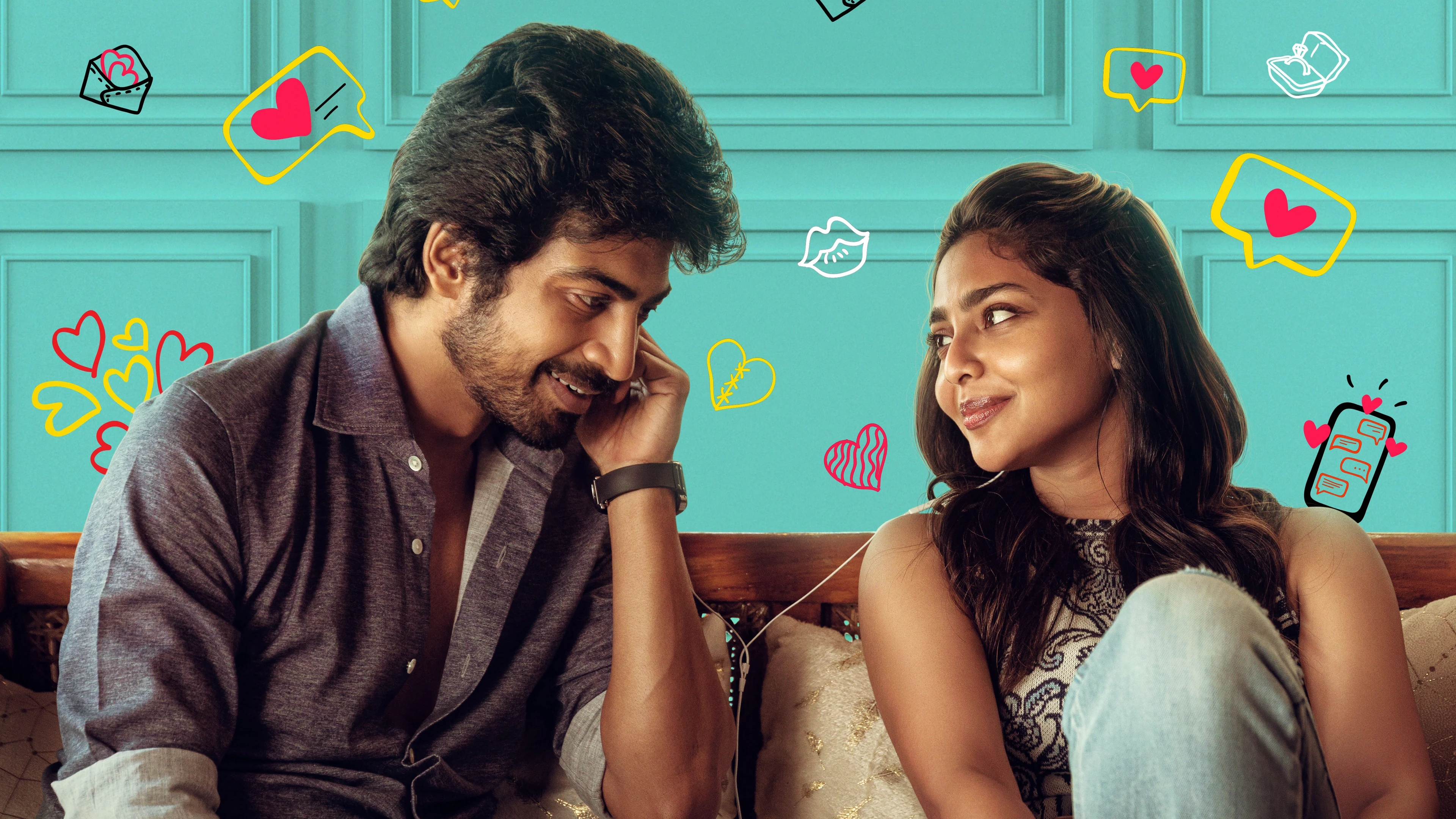Arjun Das and Aishwarya Lekshmi together in Netflix promotional art for #Love.