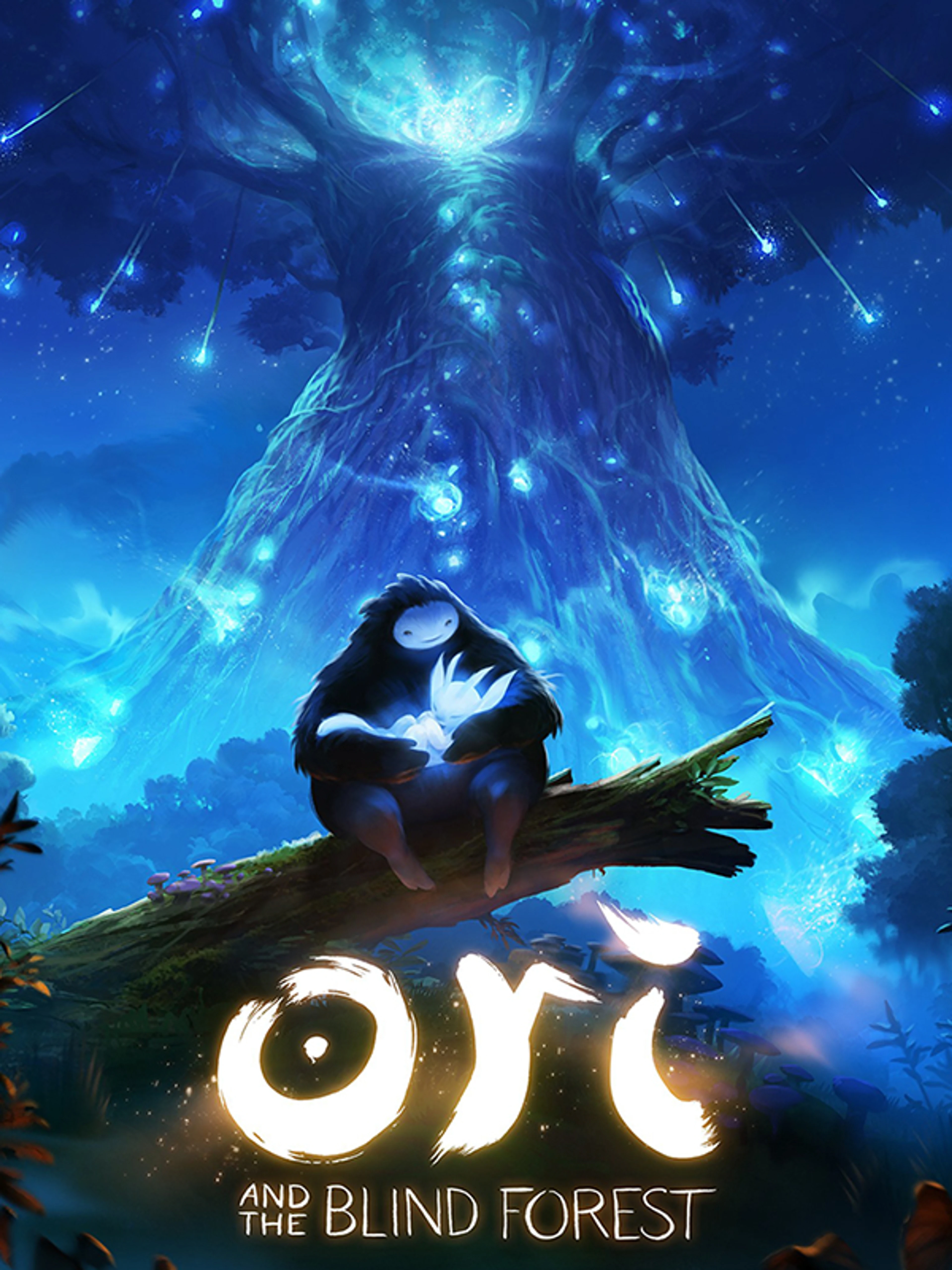 Official Ori and the Blind Forest cover with Ori, Naru, the glowing Spirit Tree and the native game logo.