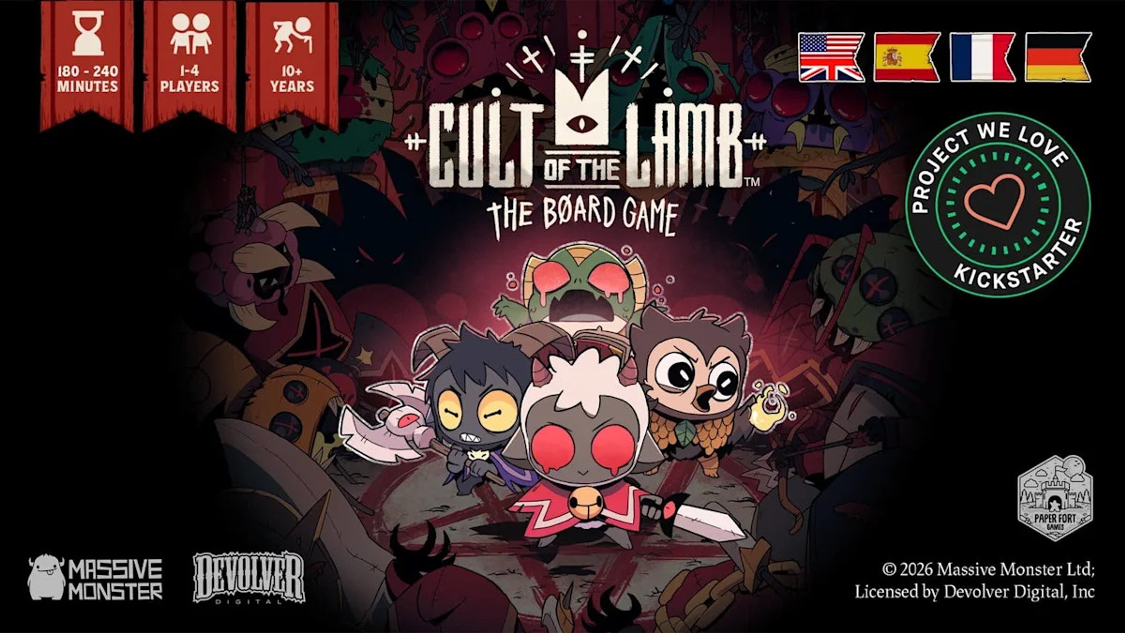 Official campaign artwork for Cult of the Lamb: The Board Game.