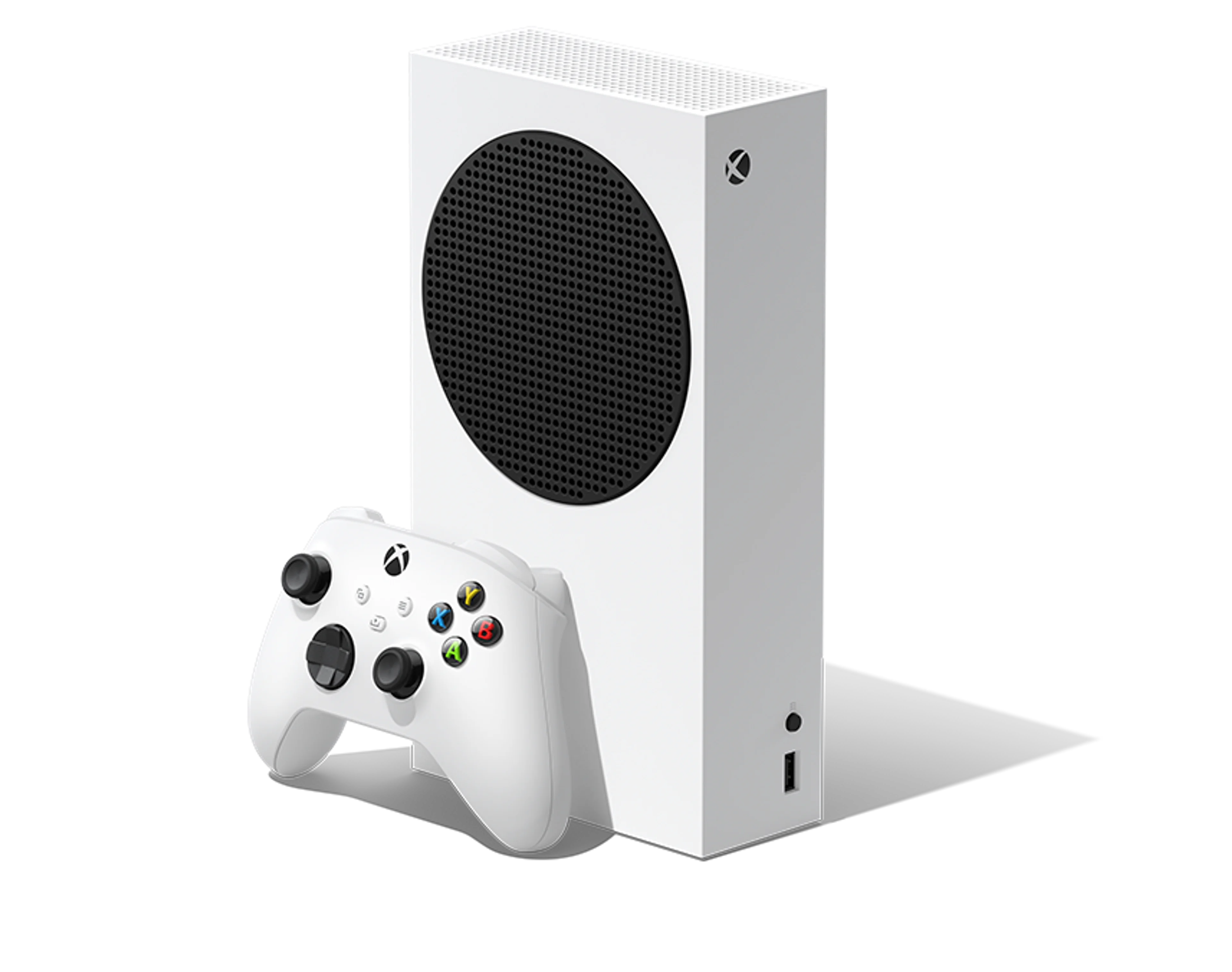 White Xbox Series S 512 GB console with a matching controller