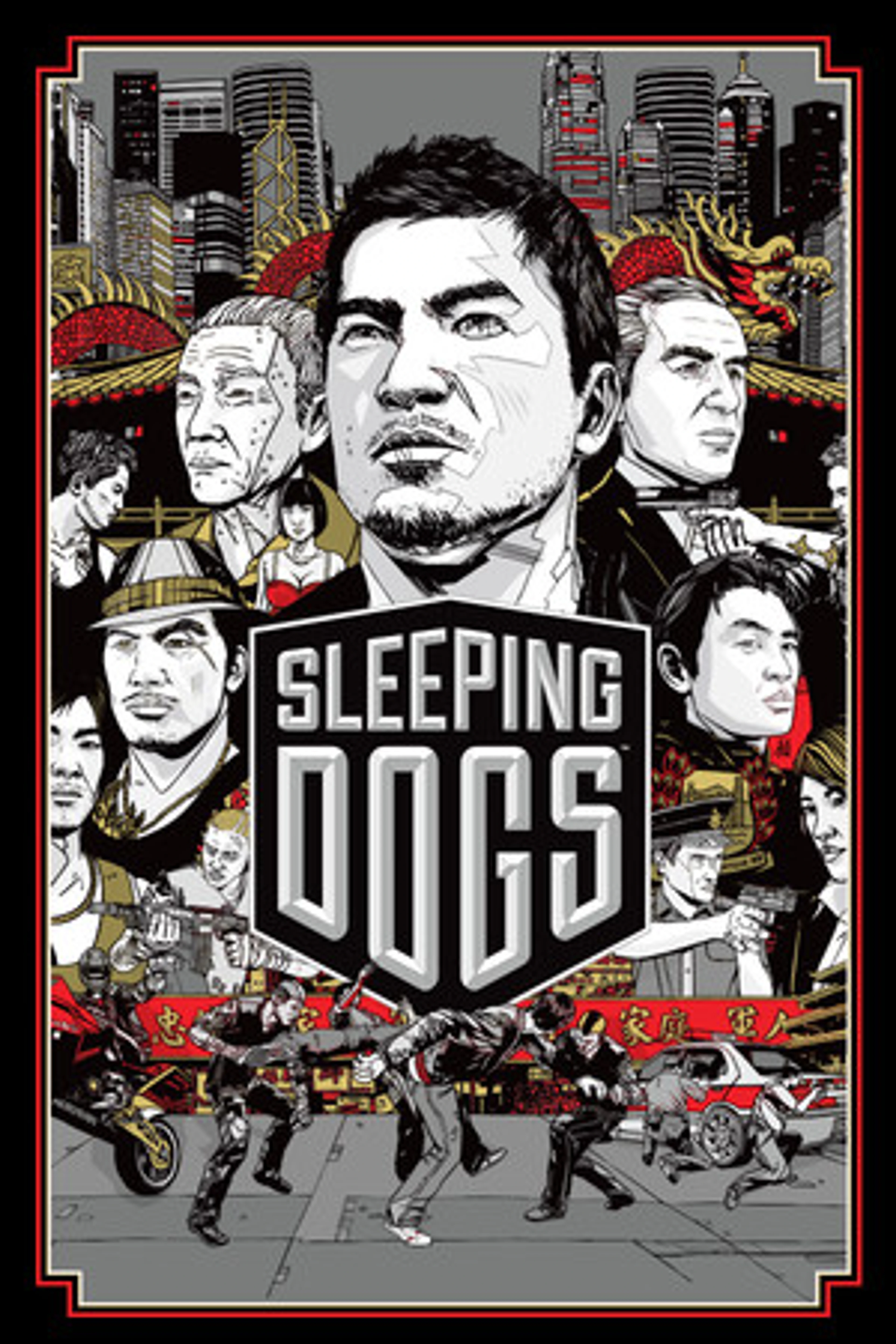Official Sleeping Dogs cover with a stylized portrait of Wei Shen and the native game logo.