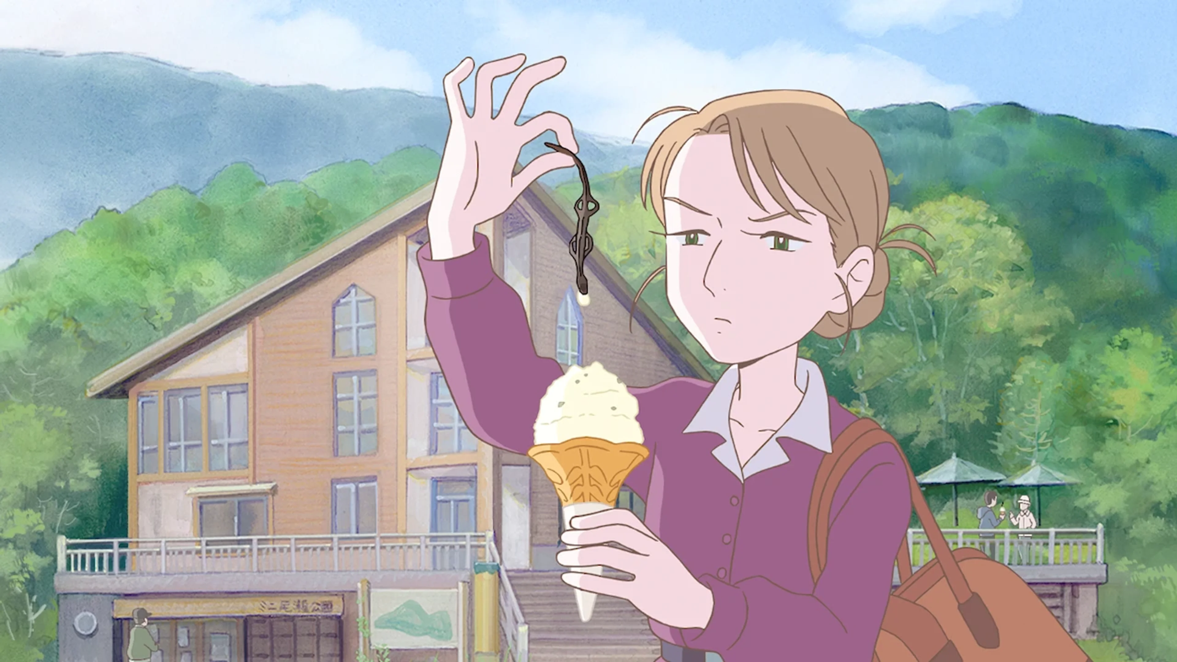 Sophie enjoys a local ice cream during her day in Fukushima.