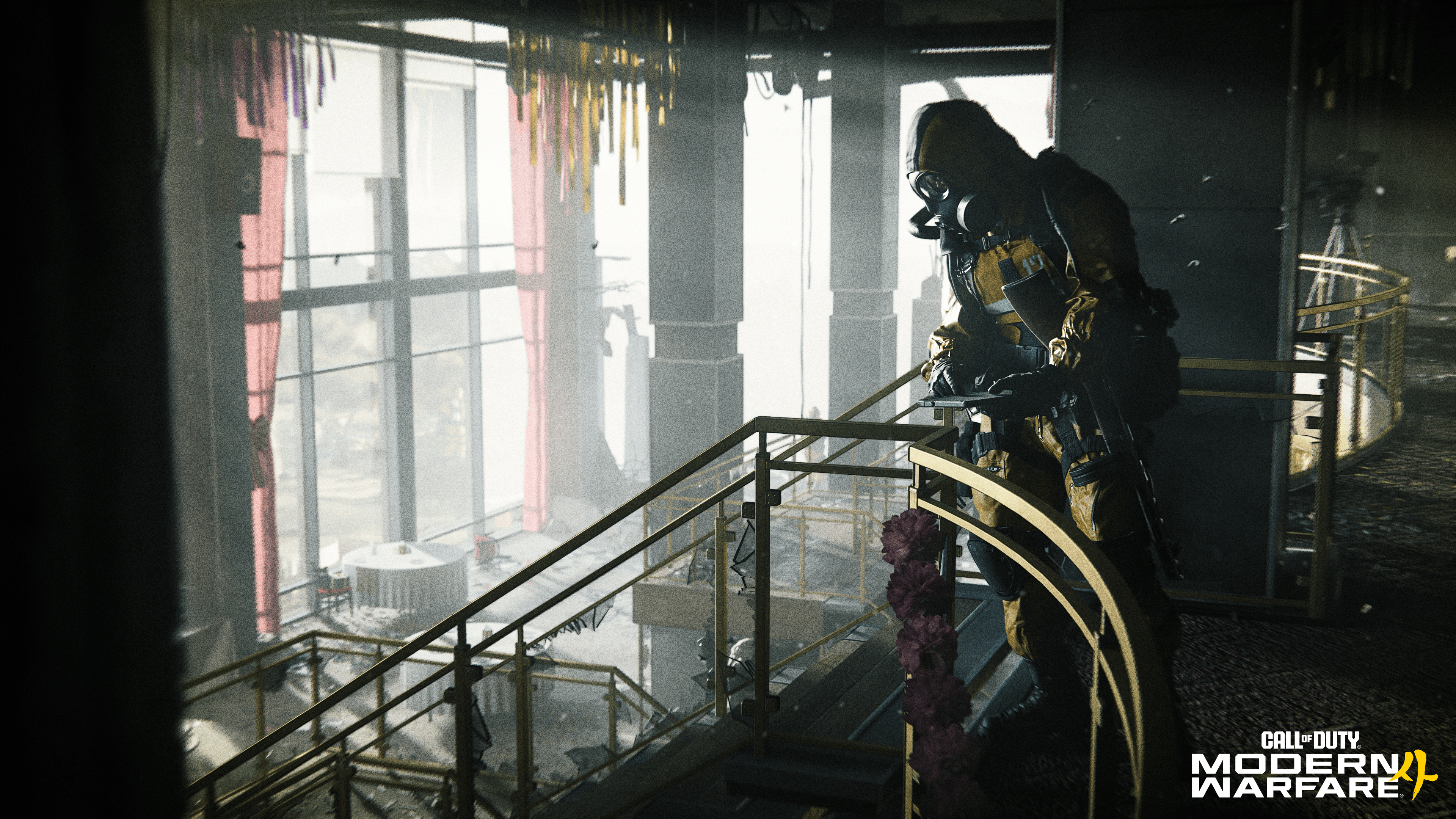 Call of Duty: Modern Warfare 4 DMZ image showing an operator moving through a high-rise interior.