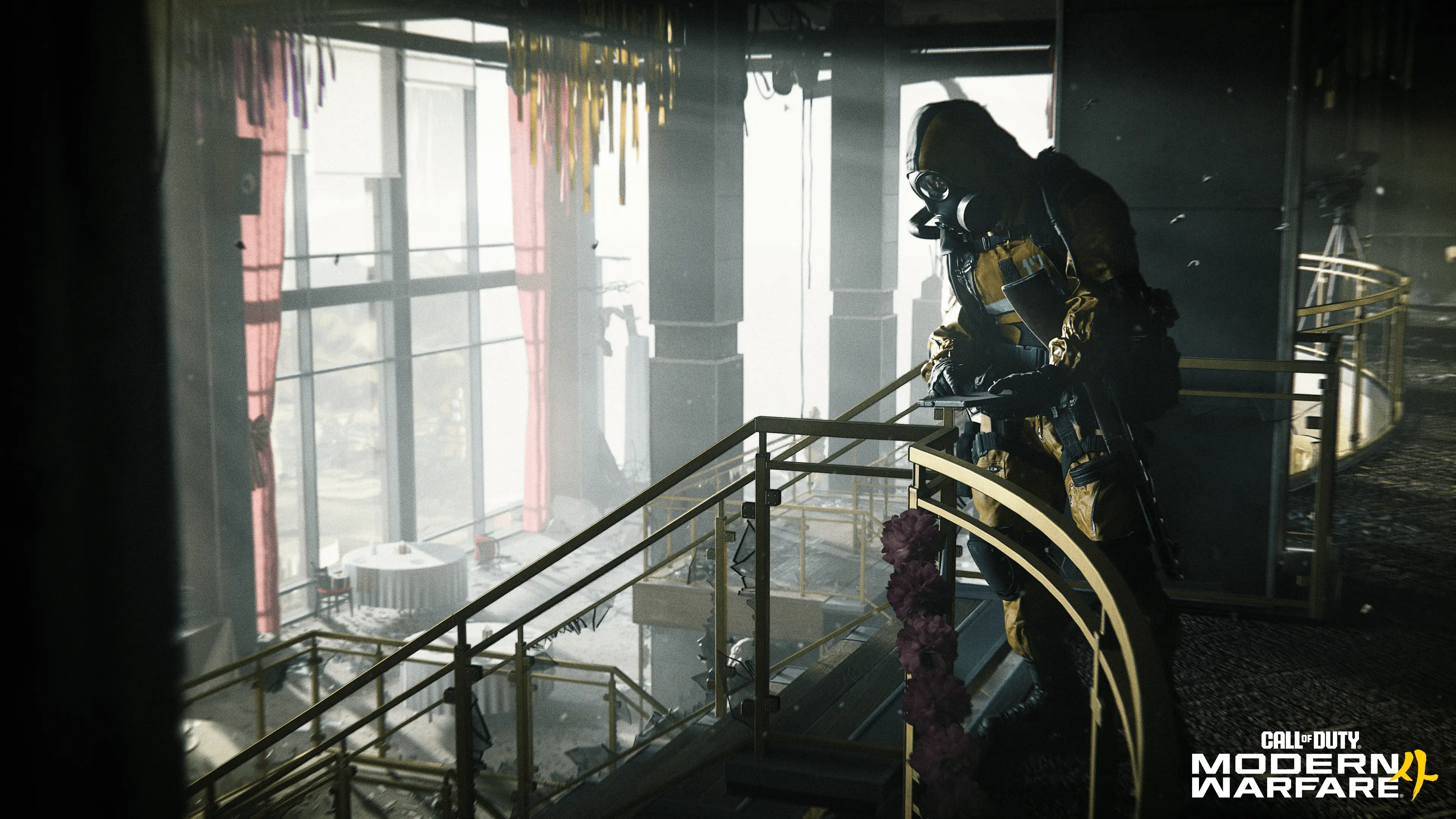 Call of Duty: Modern Warfare 4 DMZ image showing an operator moving through a high-rise interior.