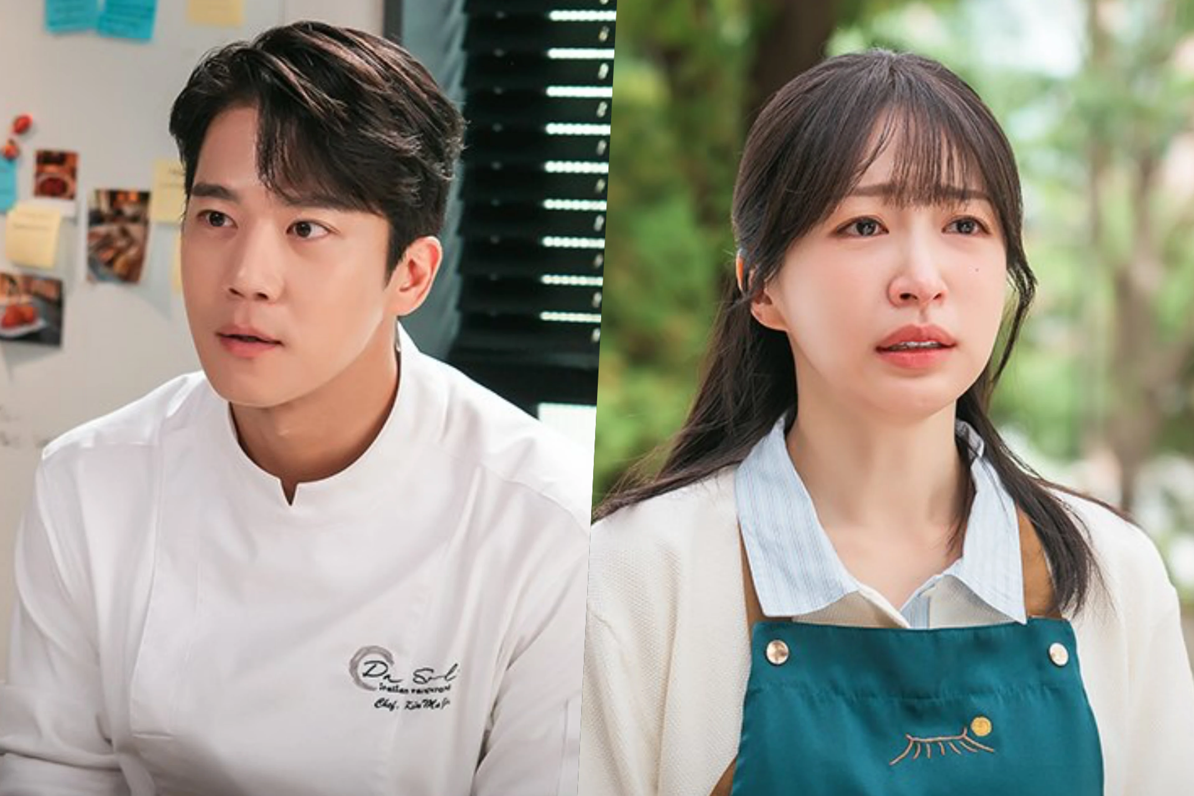 Ha Seok-jin and Ahn Hee-yeon appear side by side in sharp Love on the Menu stills.