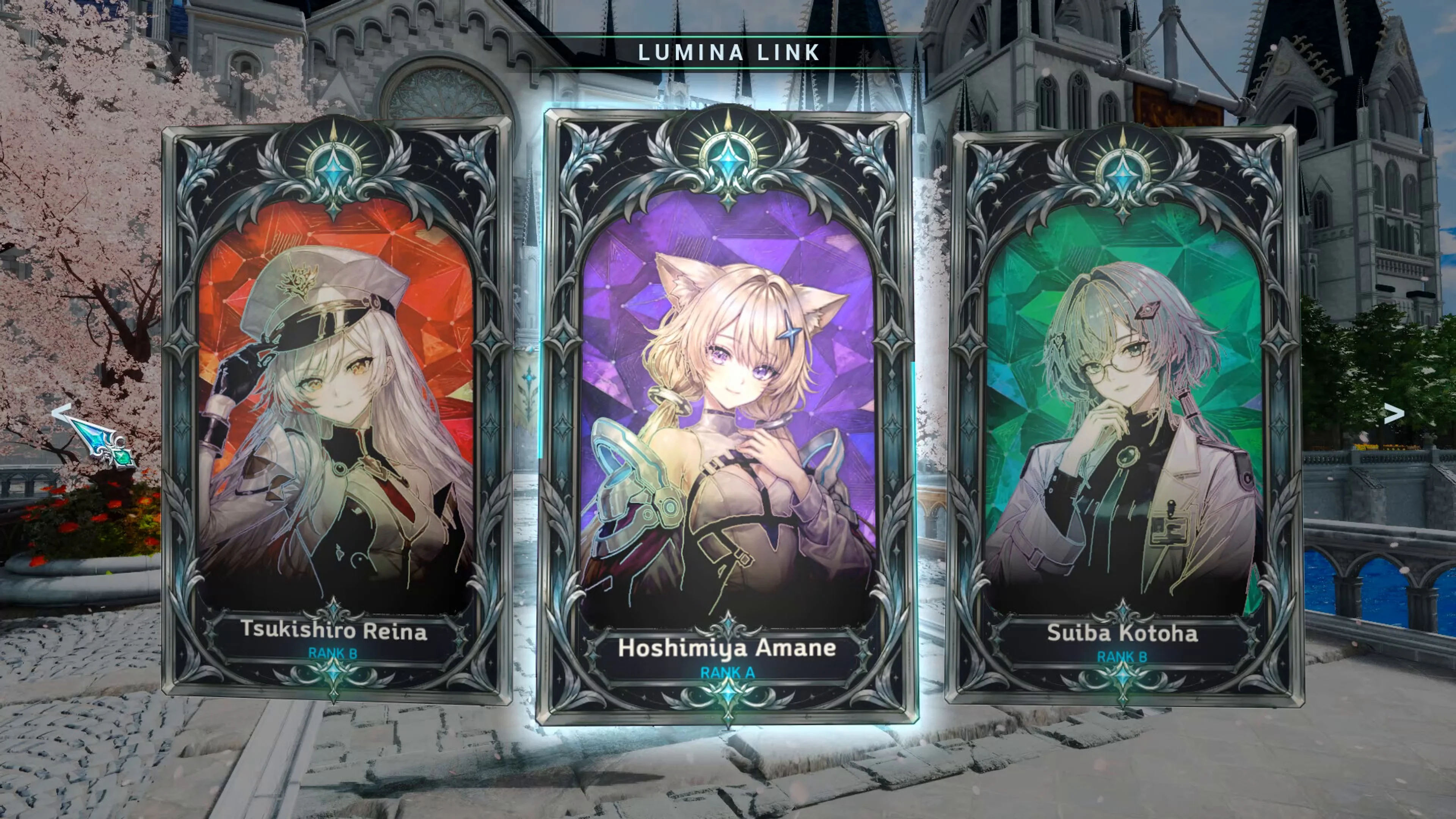 Three Guardian cards appear on the Lumina Link screen in Kaelis.