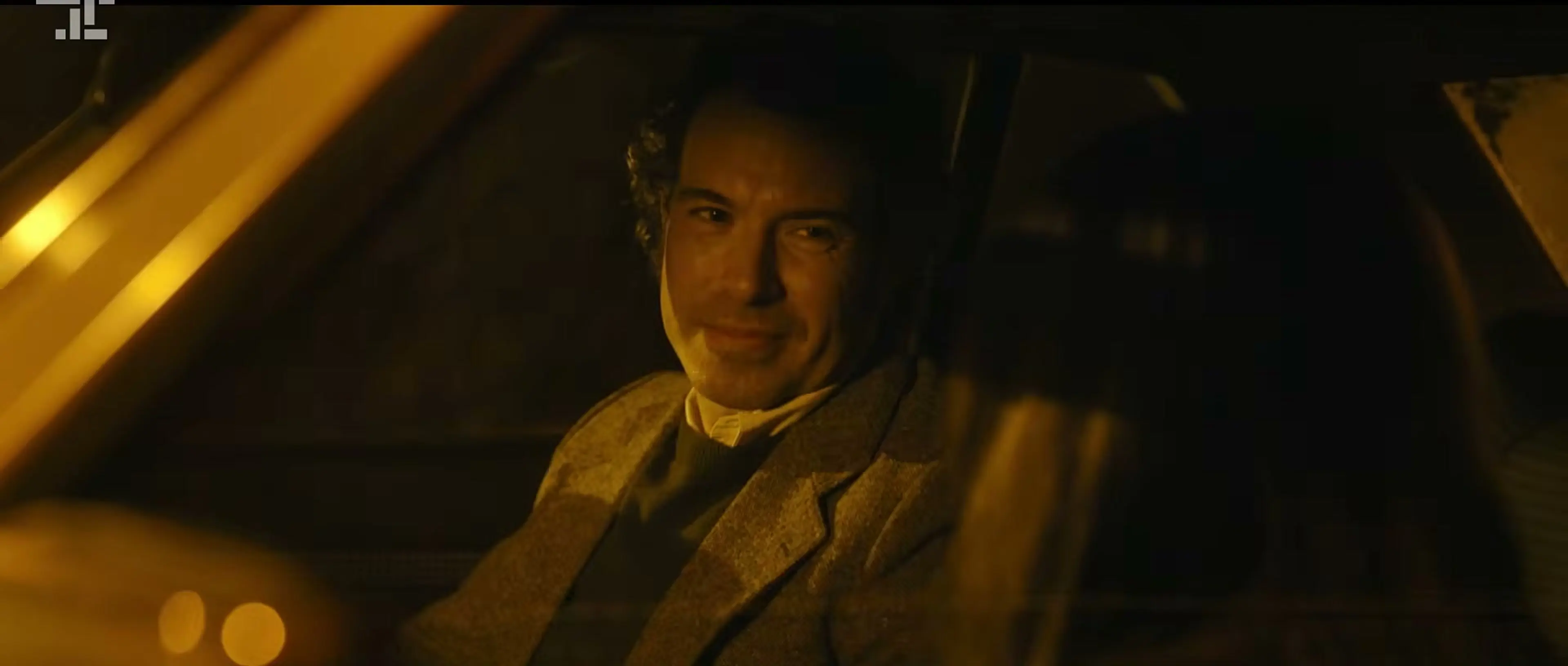 Tom Cullen sits in a car at night as Michael Agnew in Trespasses.