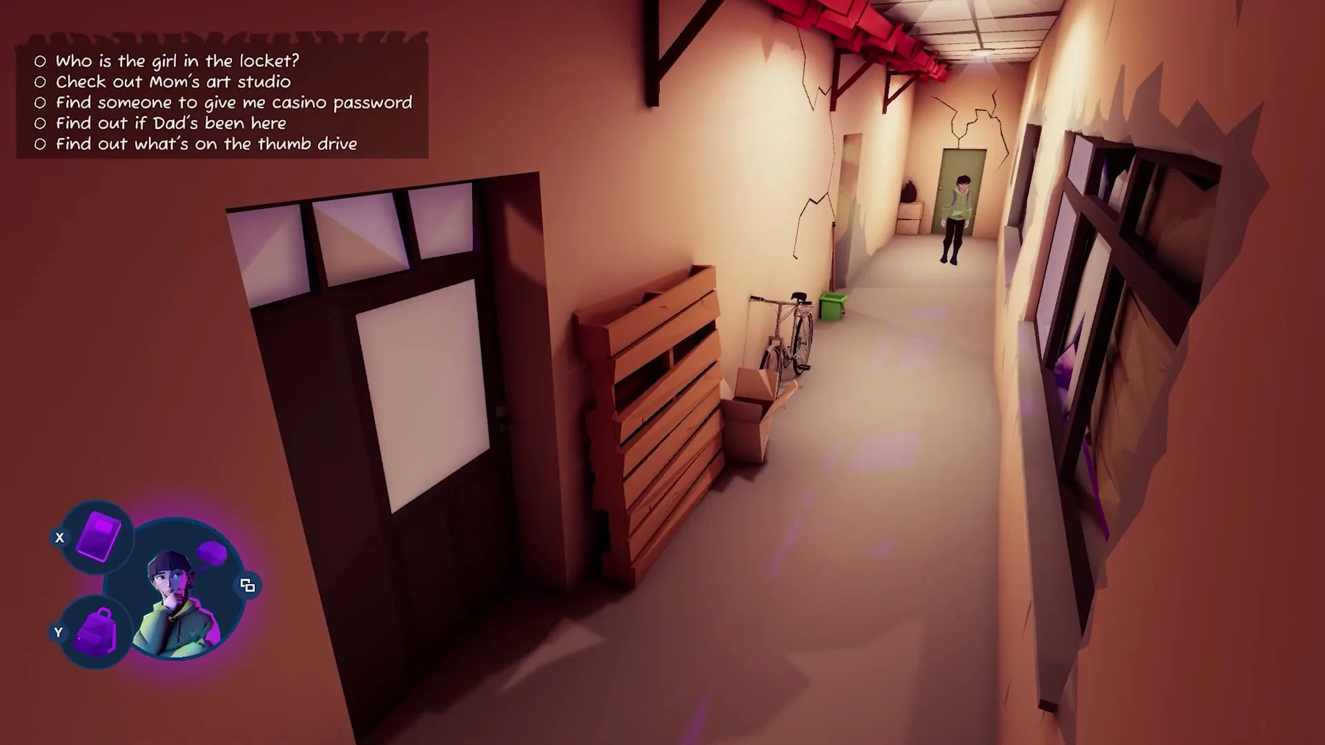 Hope searches an apartment hallway in Hope in the City.