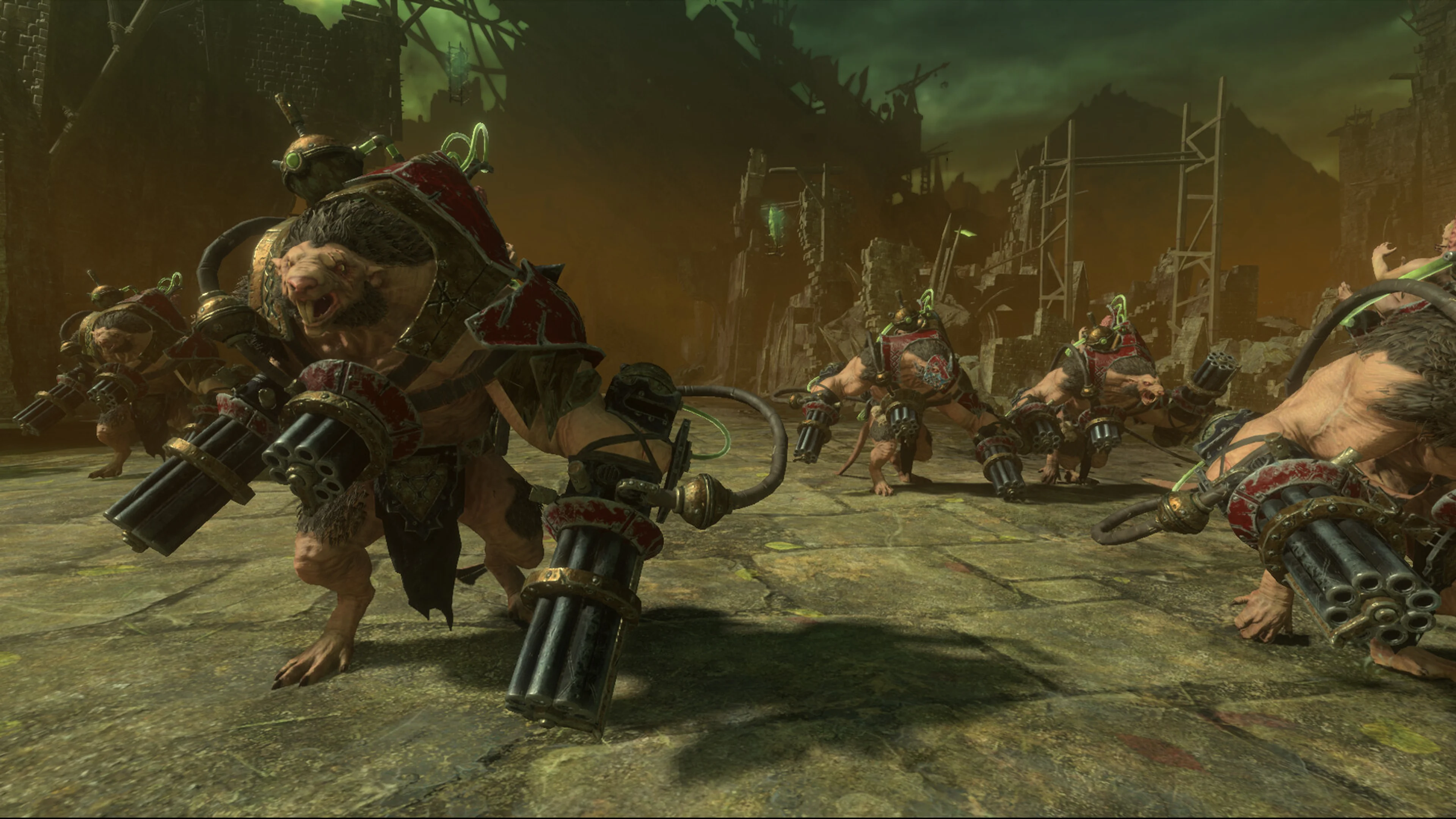 Skaven forces fight in a Total War: Warhammer III Thanquol screenshot.