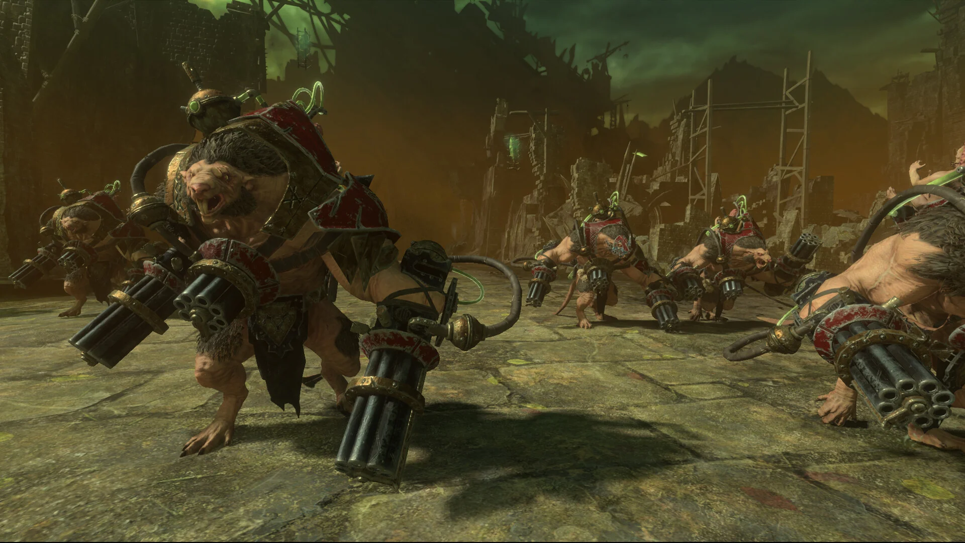 Skaven forces fight in a Total War: Warhammer III Thanquol screenshot.