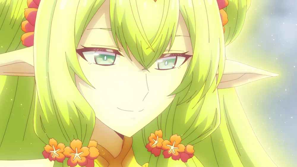 A green-haired, pointed-ear character appears in an official The World’s Strongest Witch first-episode preview frame.