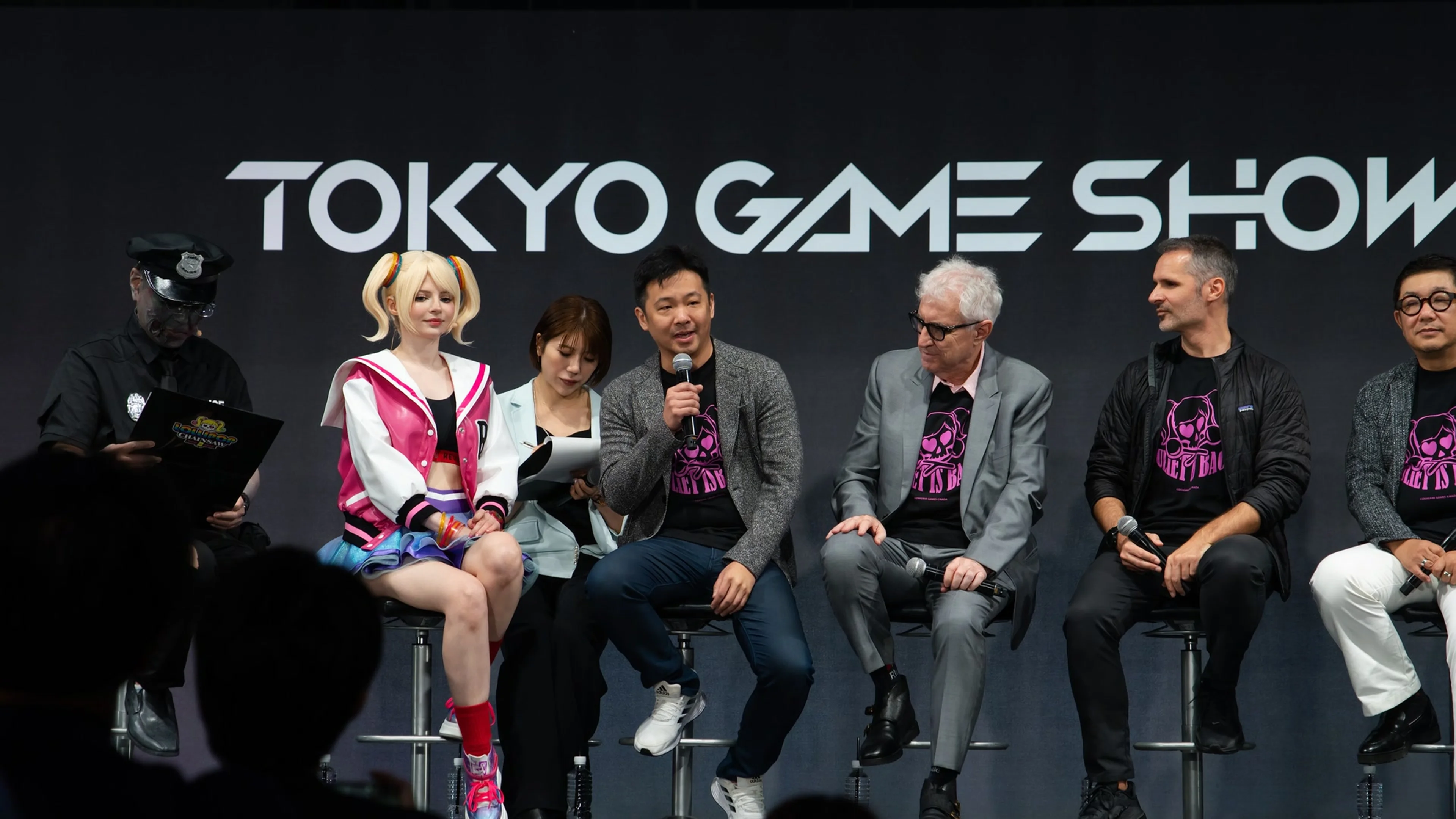 Lollipop Chainsaw producers and guests speak together on the Tokyo Game Show stage.