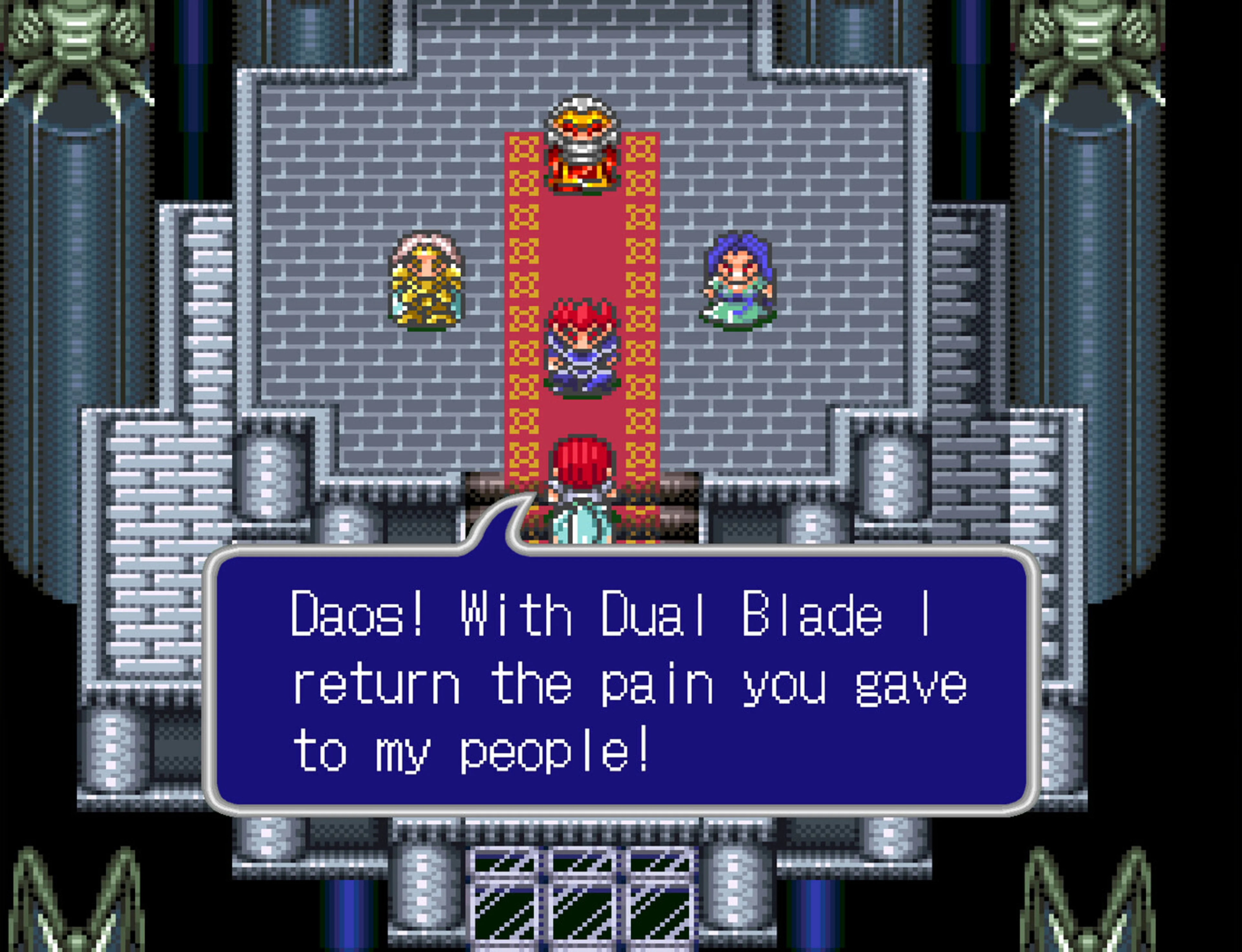 Maxim and his party confront Daos in Lufia II.