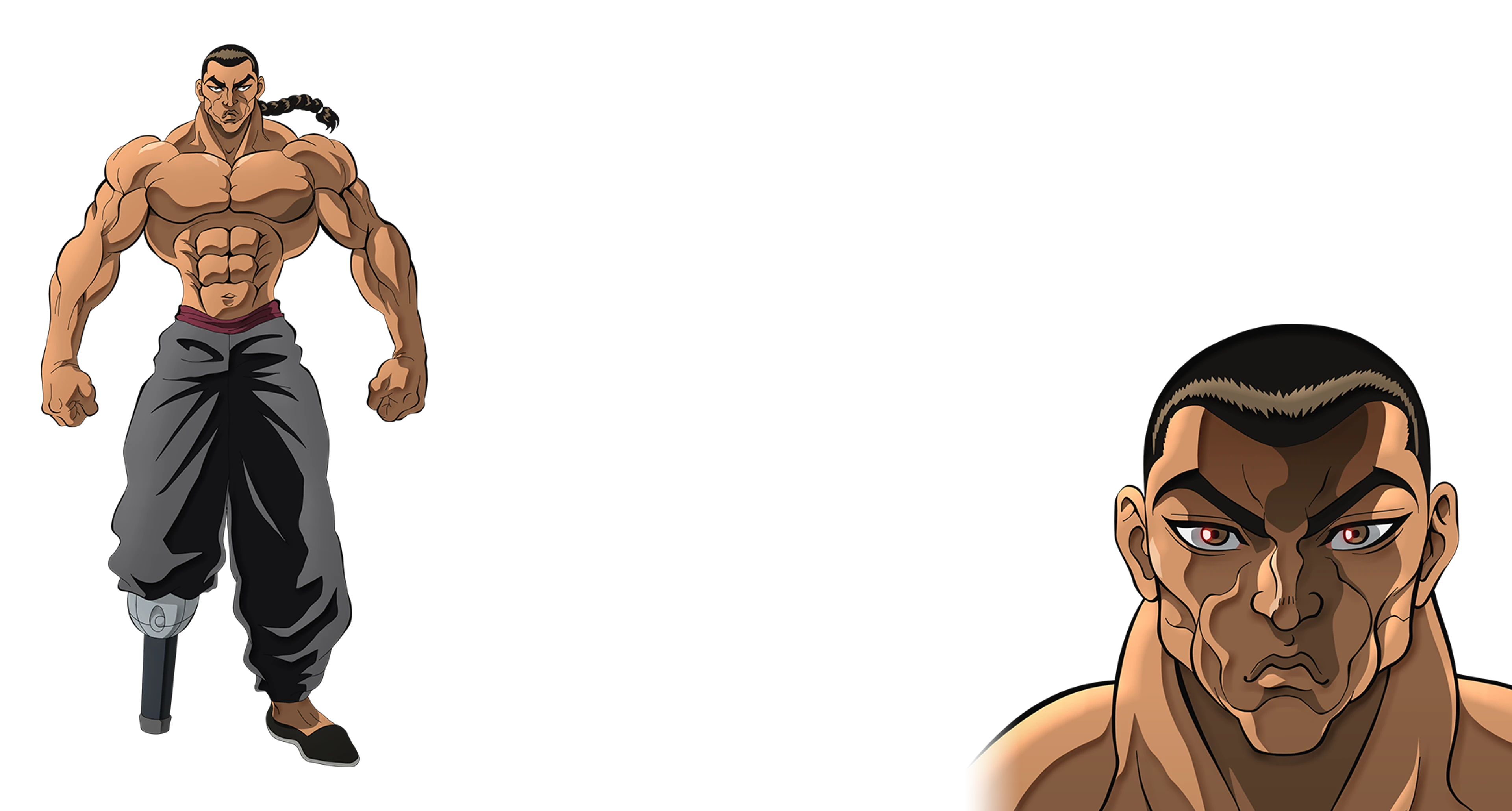 Retsu Kaioh stands ready in official Baki character artwork.