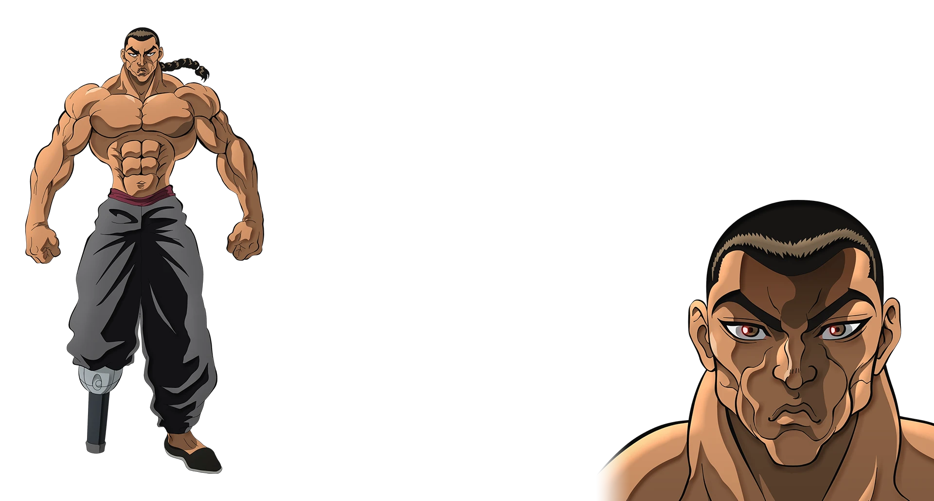 Retsu Kaioh stands ready in official Baki character artwork.