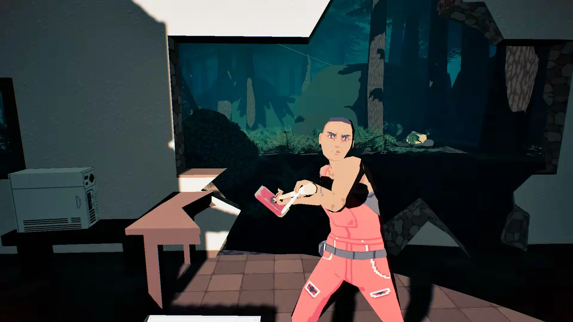 An animated scene from Virtue and a Sledgehammer.