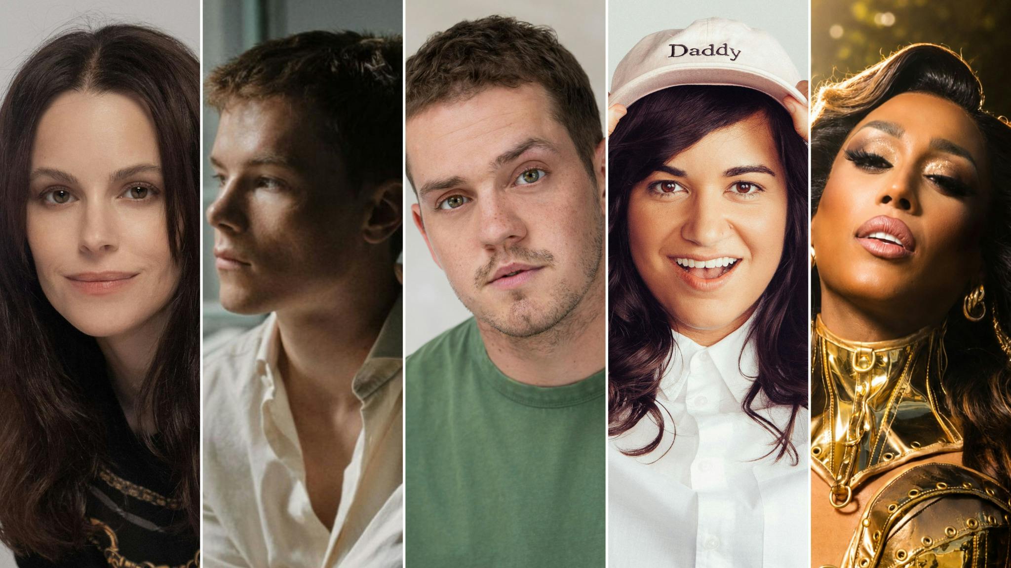 New Heated Rivalry Season 2 cast: Emily Hampshire, Edvin Ryding, Robert Naylor, Sabrina Jalees and Priyanka, from left to right.