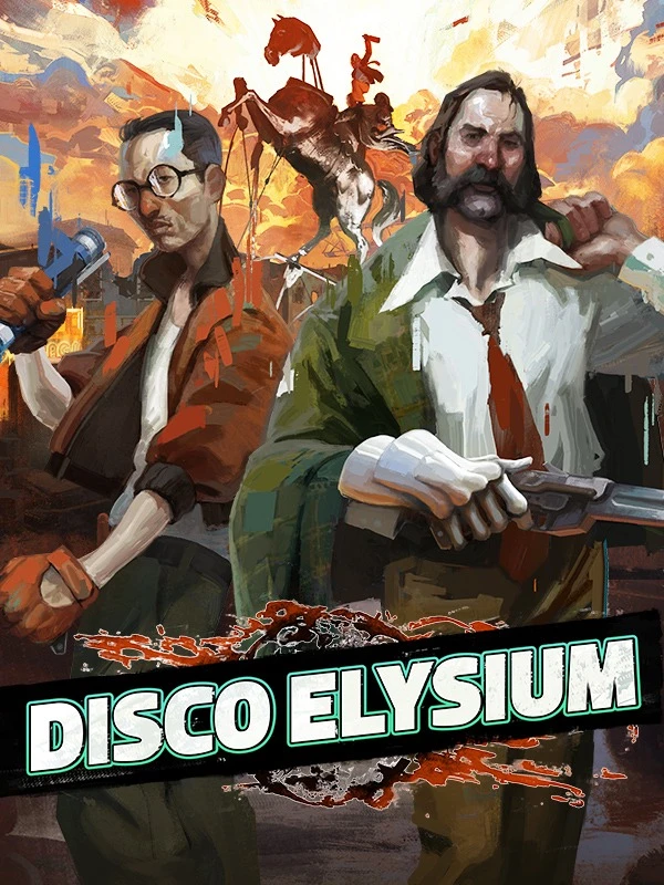 Official Disco Elysium cover showing the detective and other characters above the game logo.