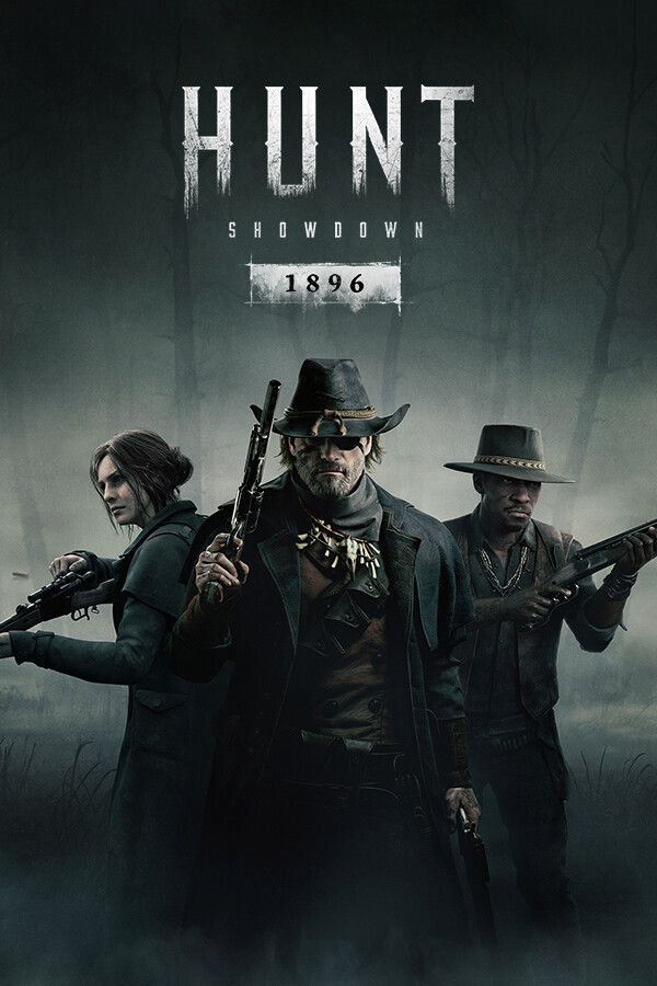 Official Hunt Showdown 1896 cover with three armed Hunters.