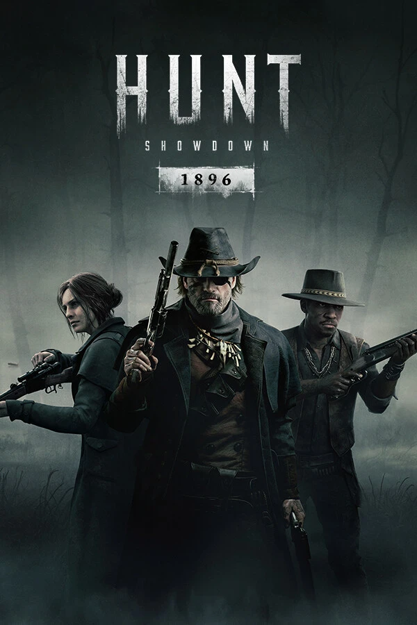 Official Hunt Showdown 1896 cover with three armed Hunters.