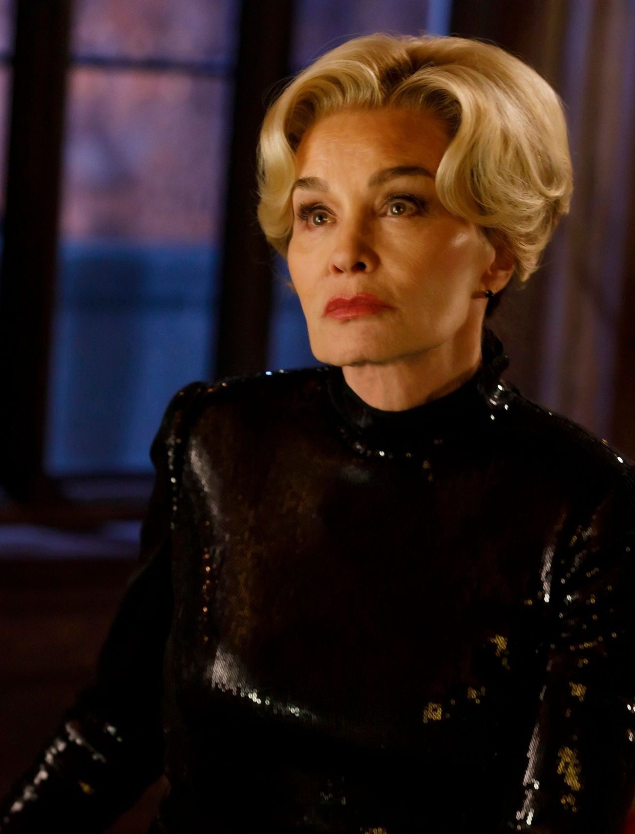 Clear individual portrait of Jessica Lange in an American Horror Story 13 still.