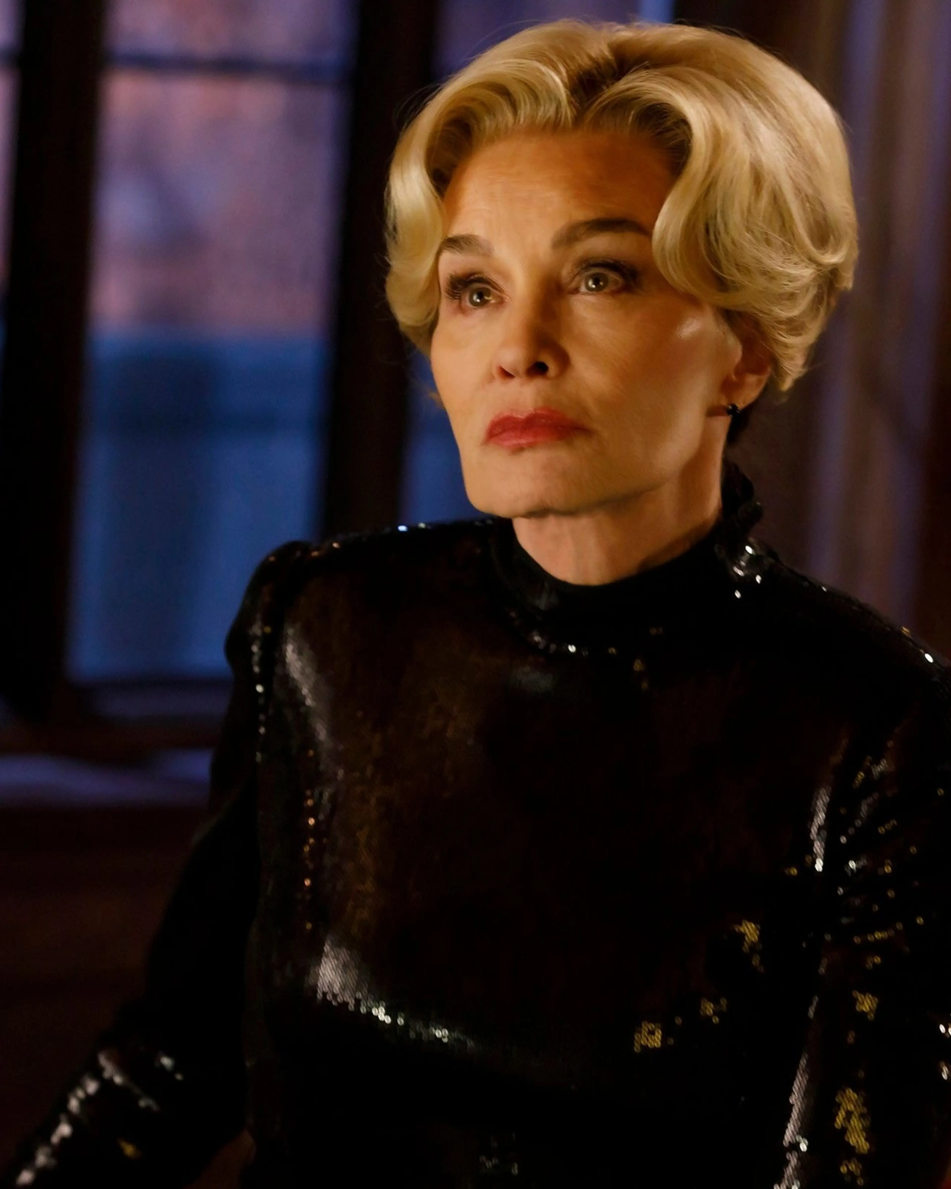 Clear individual portrait of Jessica Lange in an American Horror Story 13 still.