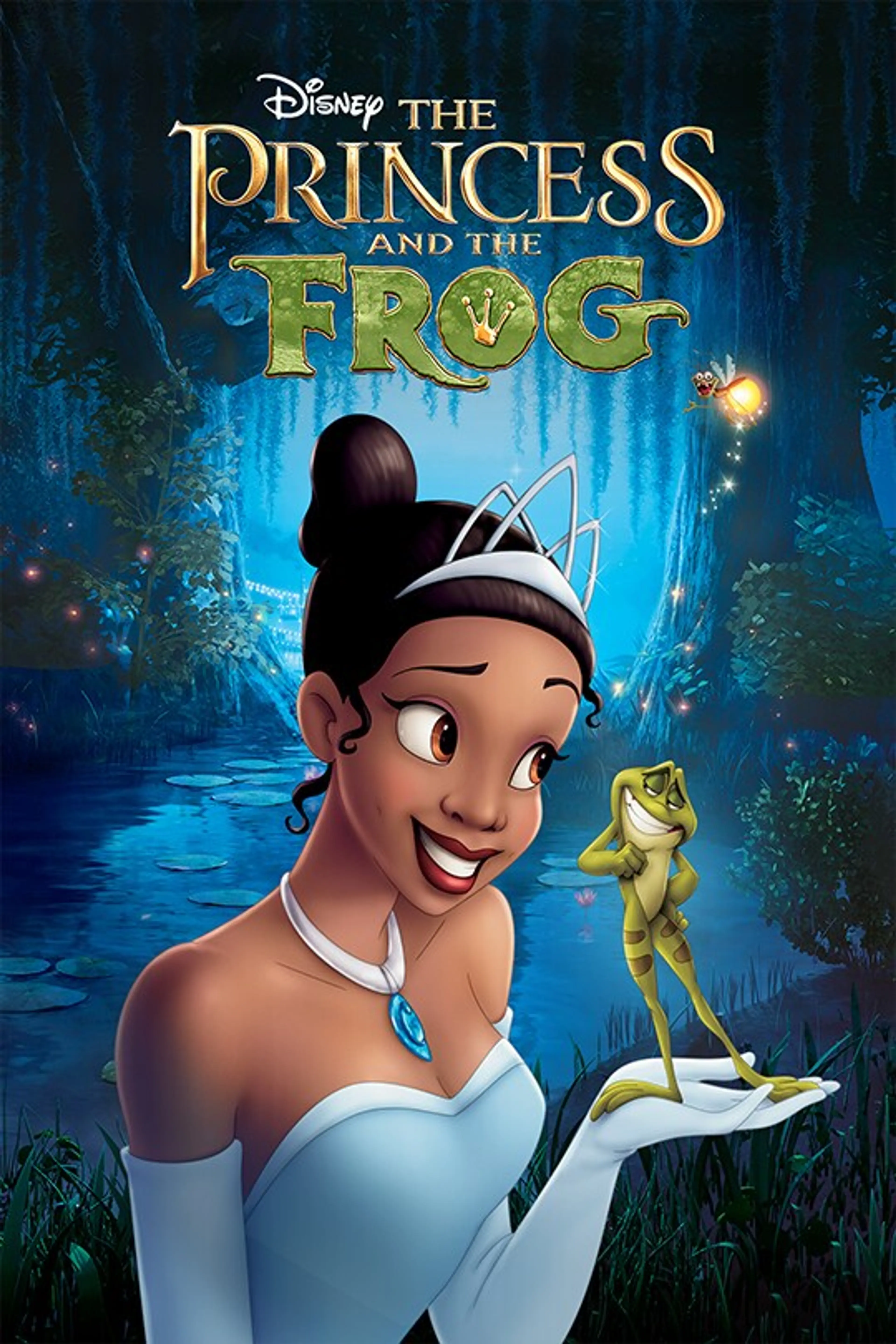 Official Disney poster for The Princess and the Frog featuring Tiana in her princess gown.