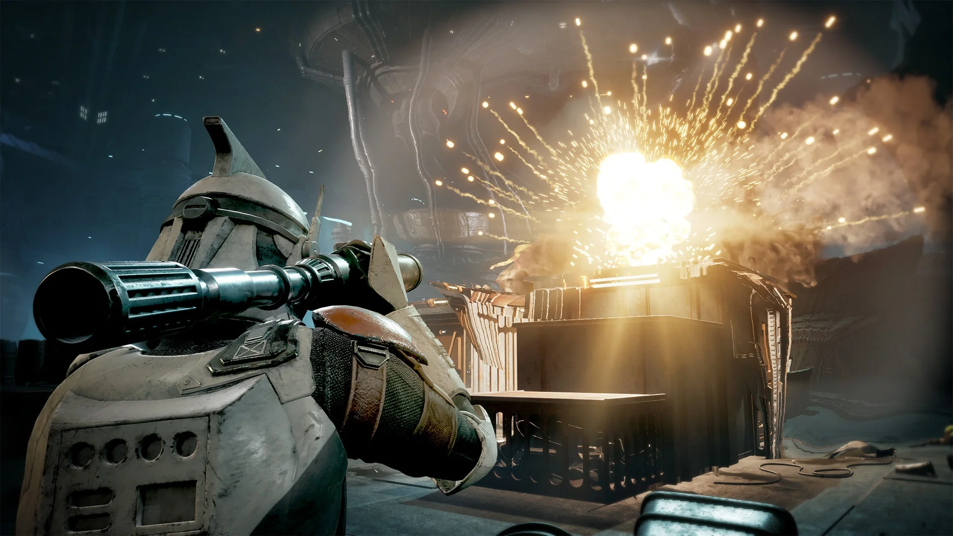 A Zero Company Operator fires at battle droids during an official tactical mission.