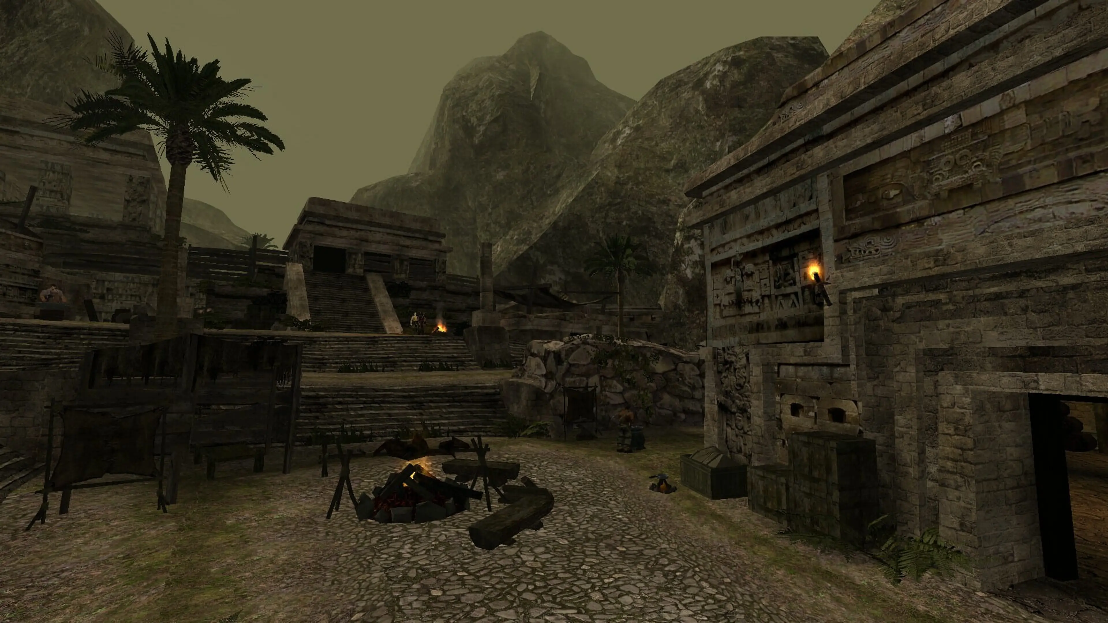 The Nameless Hero explores an ancient stone settlement.