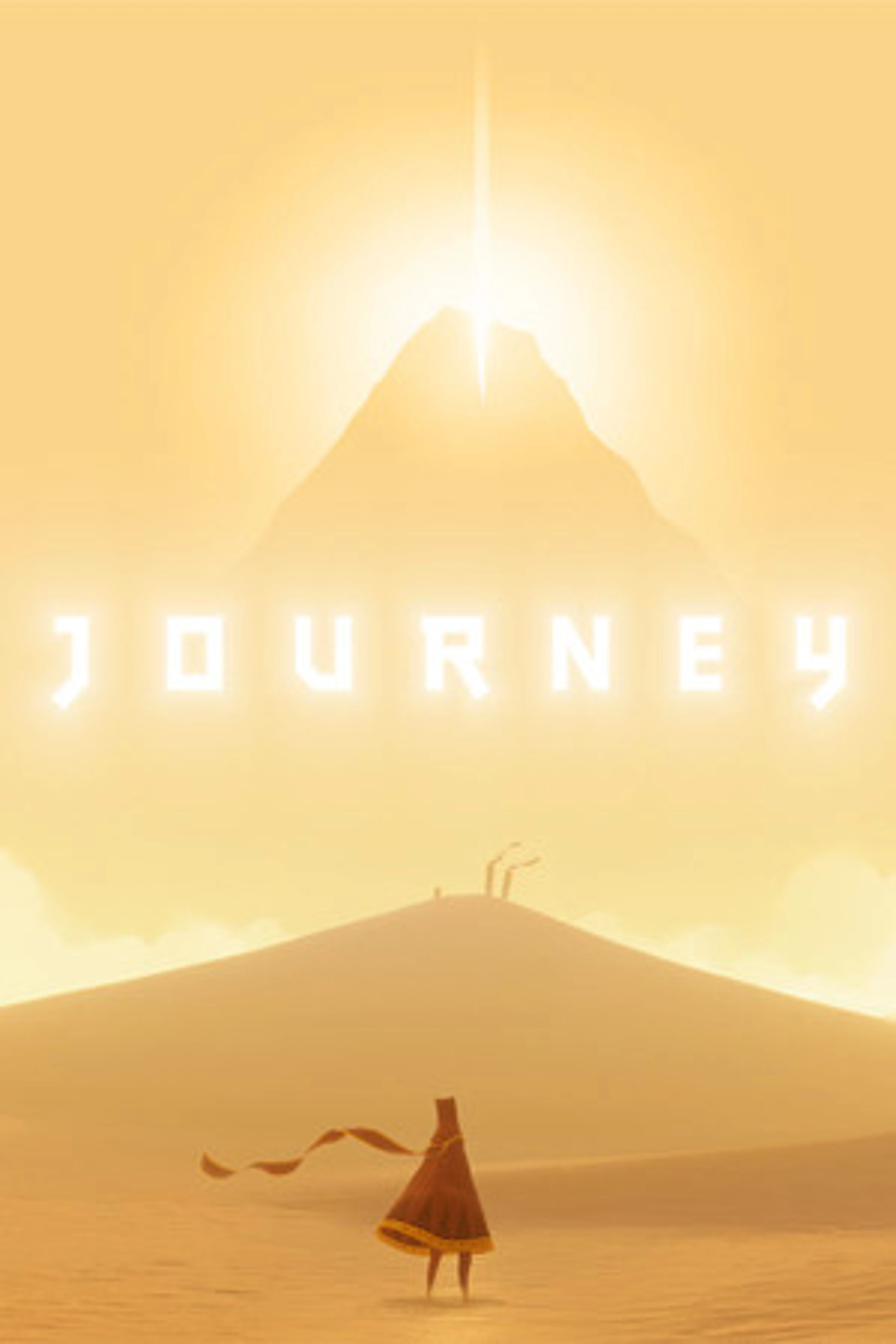Official Journey cover with a robed traveler in a sunlit desert and the native game logo.