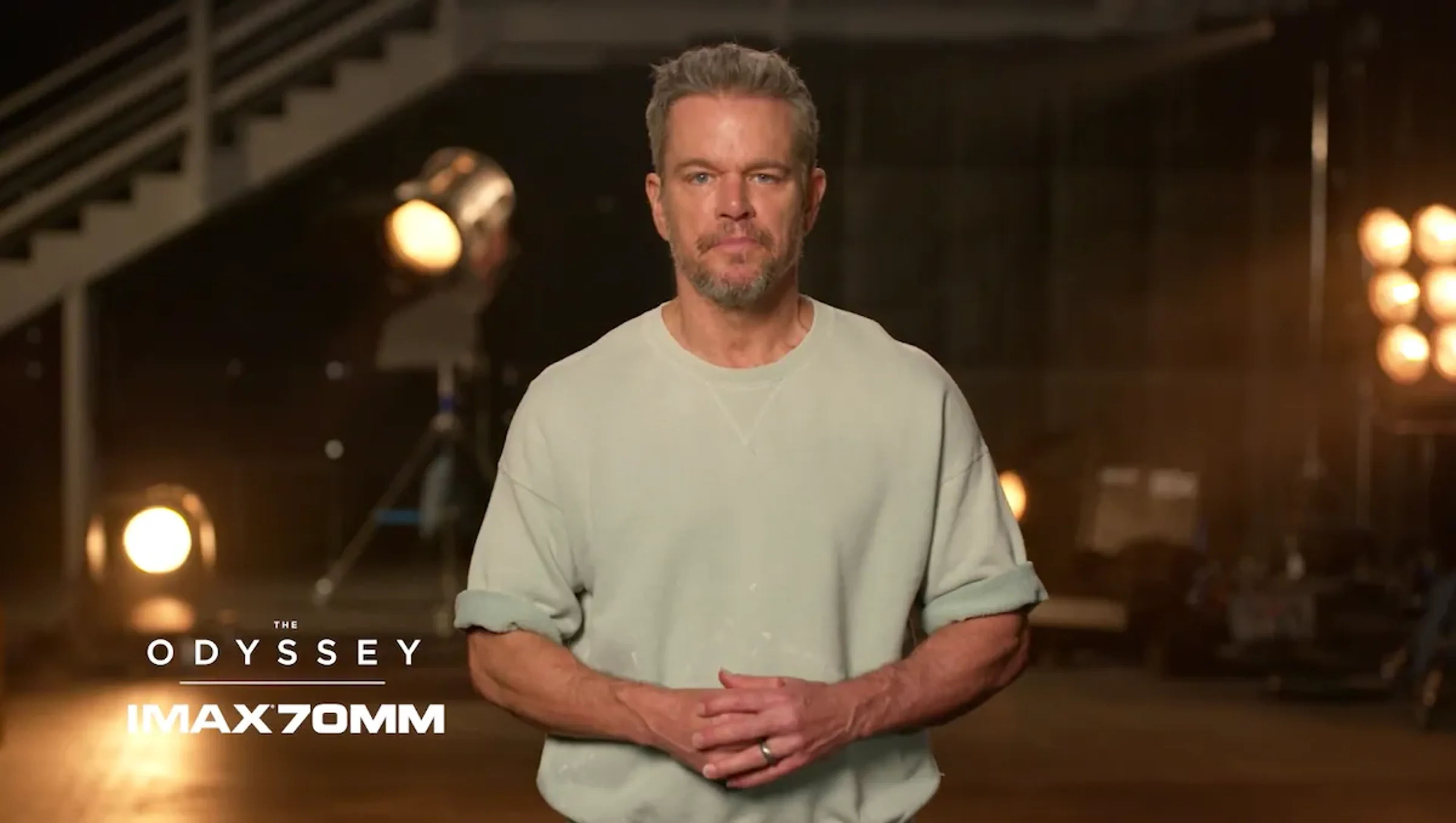 Matt Damon appears in official The Odyssey IMAX 70mm format explainer imagery.