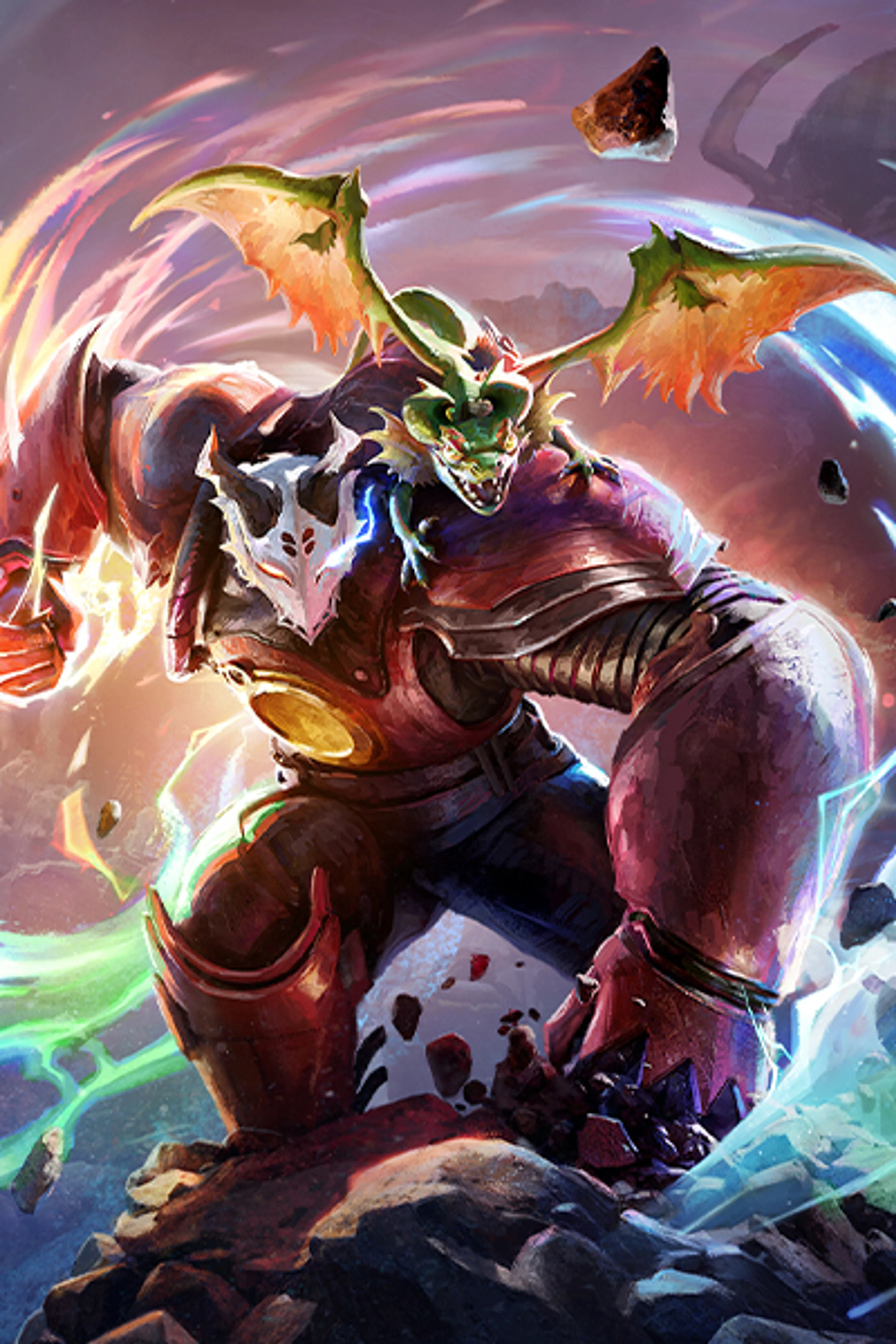 Official Elta artwork shows Victus and his dragon surrounded by blue and orange magic.