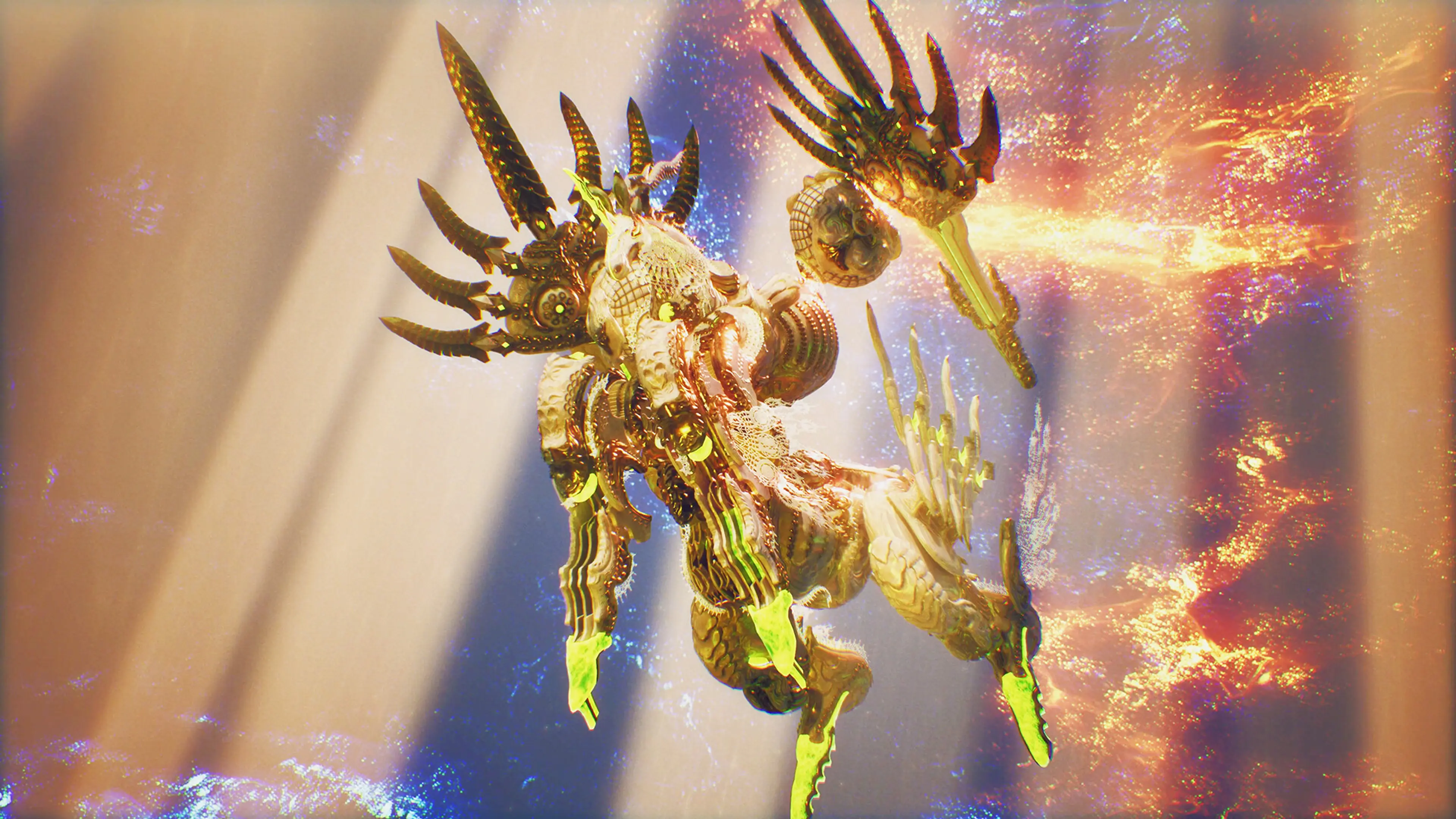 A large mechanical proviton floats inside prismatic Lightfall energy in Rev. NOiR.