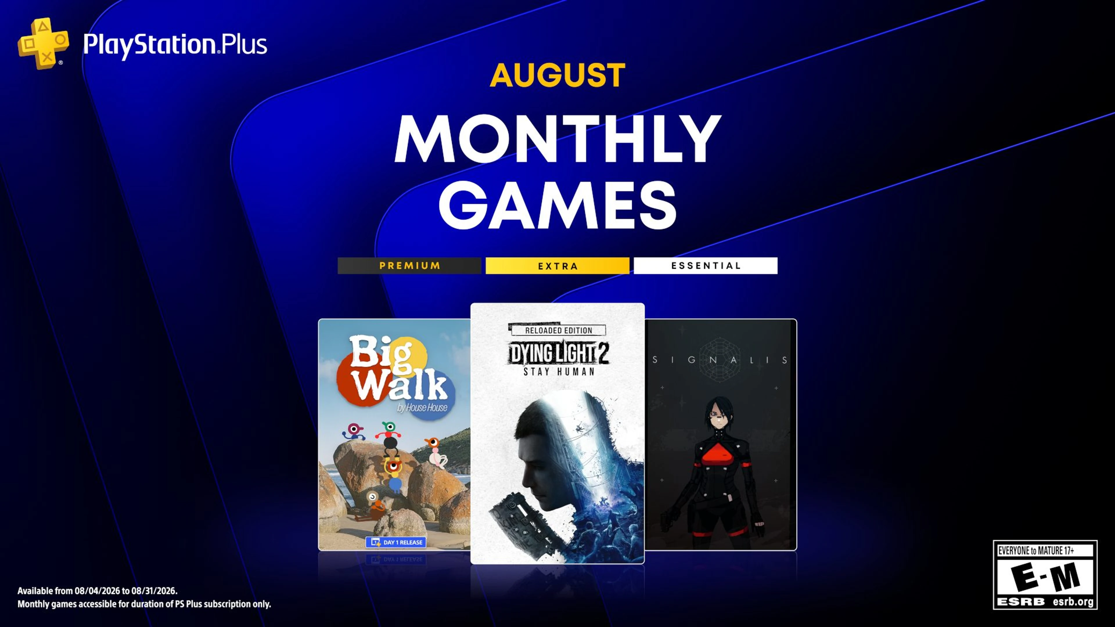 PlayStation Plus August 2026 Games: Dying Light 2, Big Walk, and Signalis