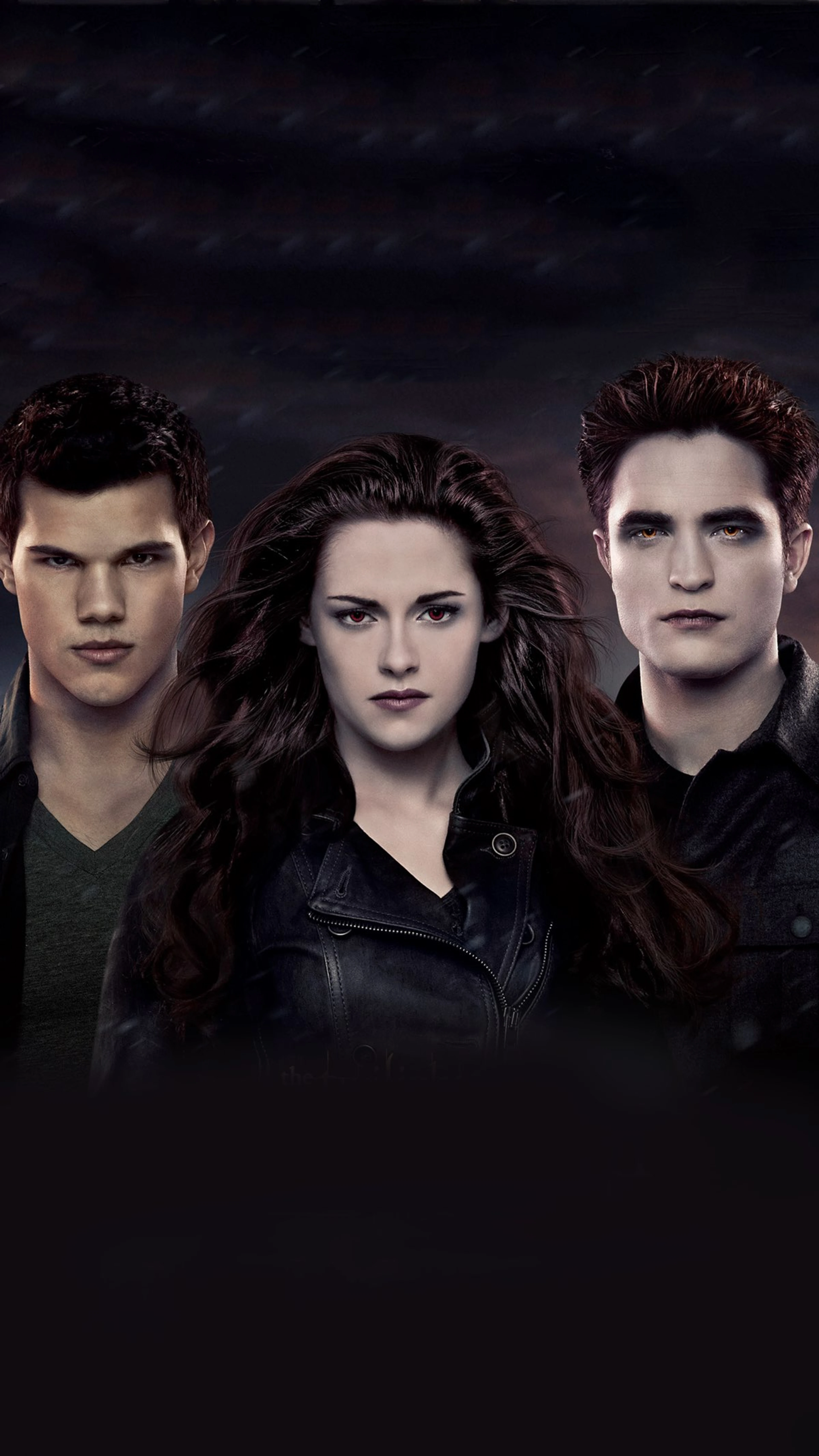 Official The Twilight Saga: Breaking Dawn – Part 2 artwork featuring Bella Swan, Edward Cullen and Jacob Black.
